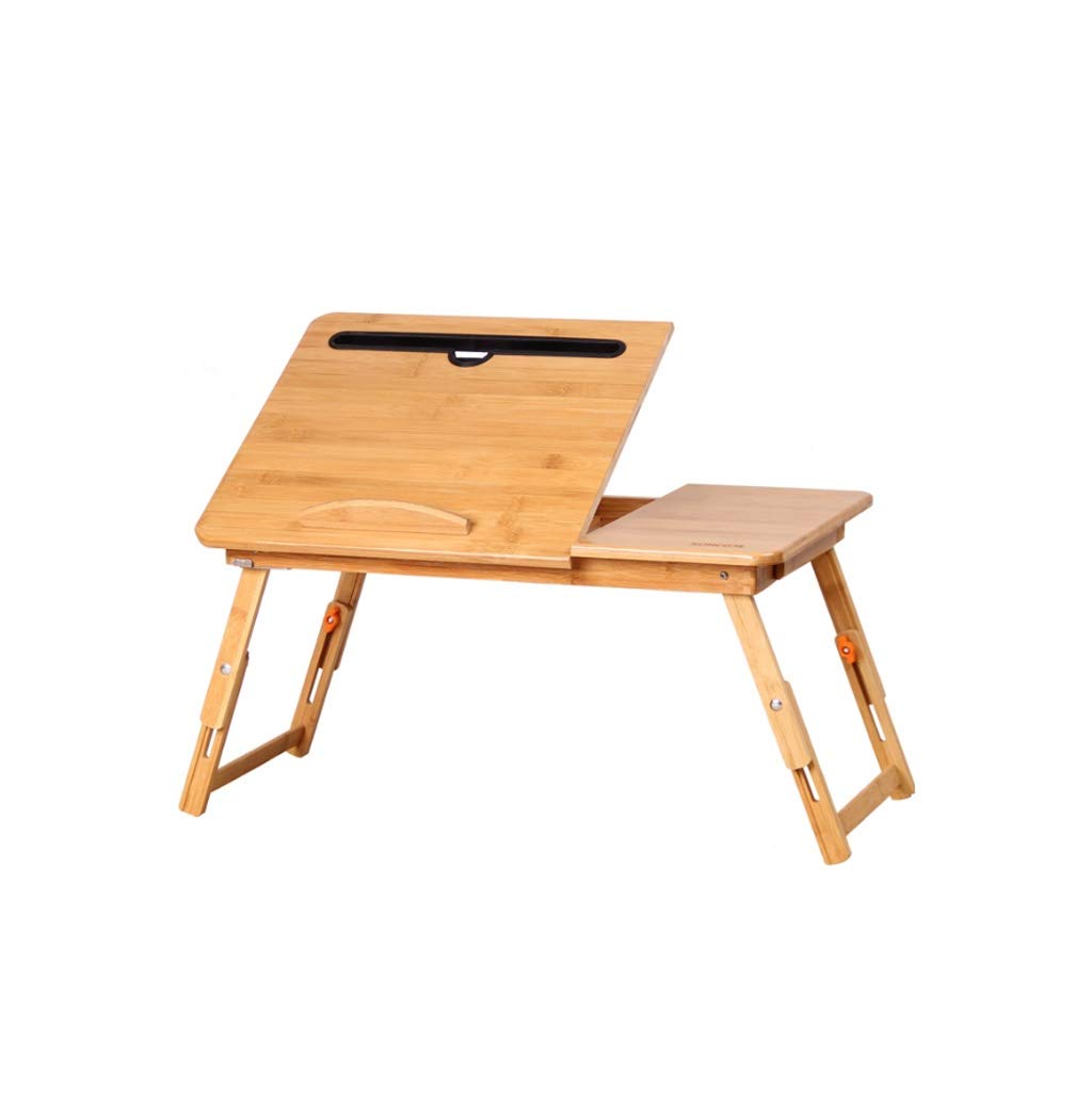 Adjustable Bamboo Laptop Stand - Portable Folding Workstation Desk for Sofa, Bed & Office Use - Ergonomic Notebook Computer Table with Height Adjustment (Color: A) - Perfect for Home Office, Remote Work & Studying in Bed