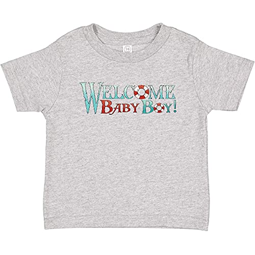 Inktastic Nautical Welcome Baby Boy T-Shirt - Cute Sailor Outfit for Newborns, Infants & Toddlers - Perfect for Baby Showers, Birth Announcements & First Birthday Parties