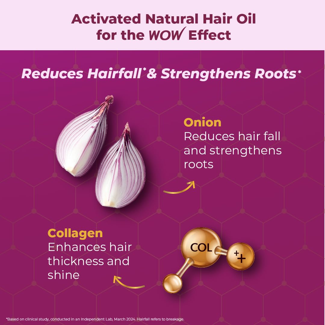 WOW Skin Science Onion Black Seed Hair Oil with Comb - 100mL for Hair Growth & Scalp Care | Reduces Hair Fall & Adds Shine | Perfect for Dry, Damaged Hair & Daily Hair Care Routine