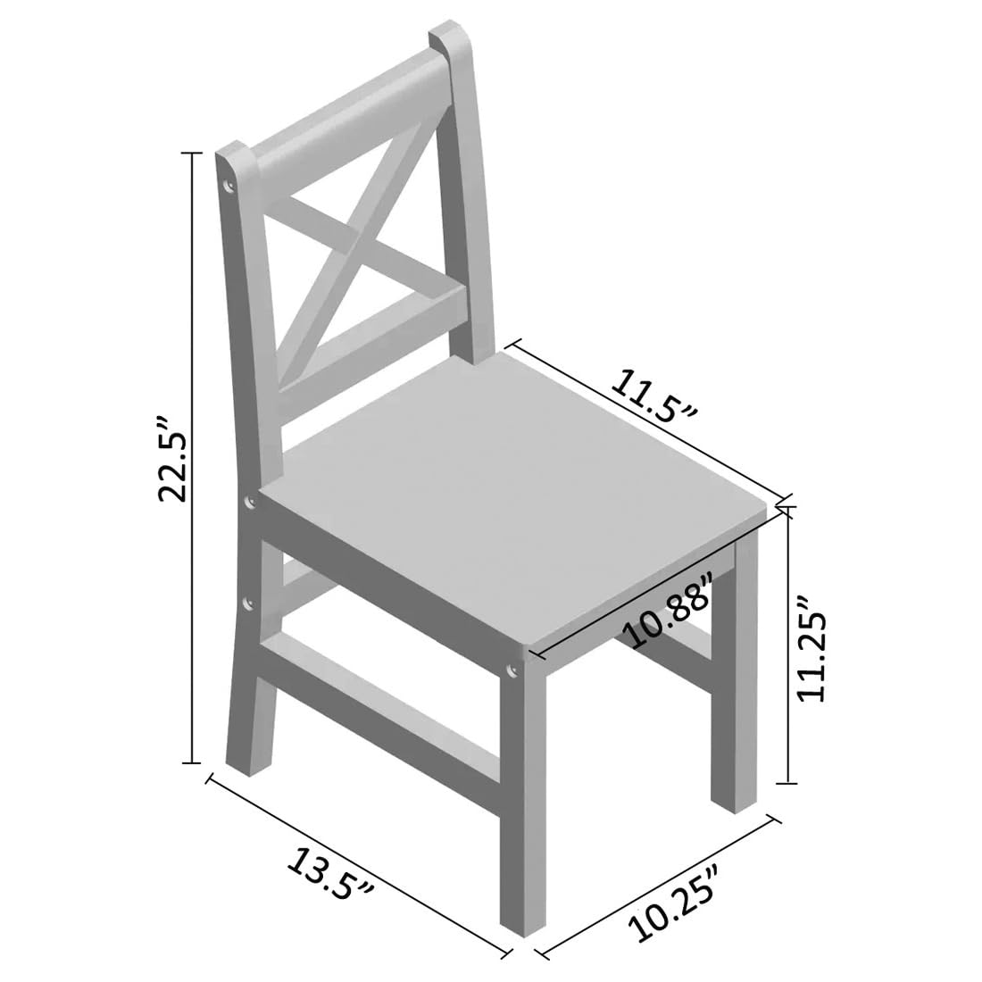 Premium Solid Hardwood Kids Table and Chair Set (2 Chairs Included) - Natural Wood 3-Piece Children's Furniture for Playroom, Classroom & Homeschooling Activities