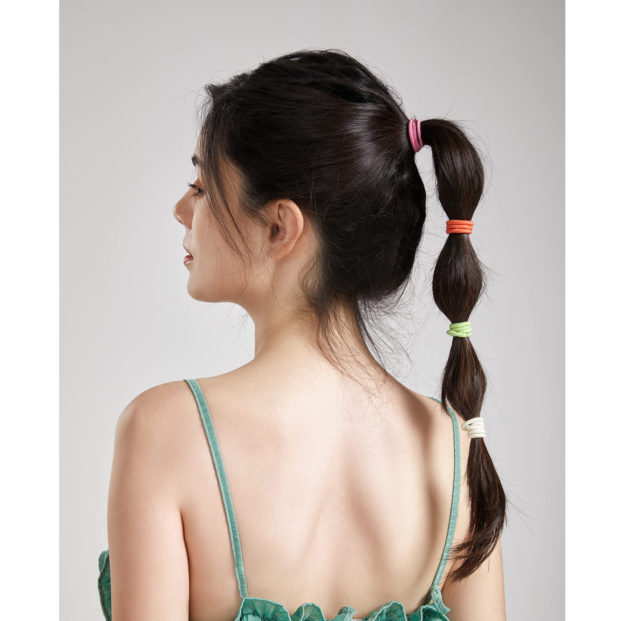 Dofash 30Pcs No Damage Hair Ties for Women & Girls - Soft Ouchless Brown Hair Elastics, Metal-Free Hair Rubber Bands for Thick Hair - Perfect for Workouts, Office, School & Daily Styling