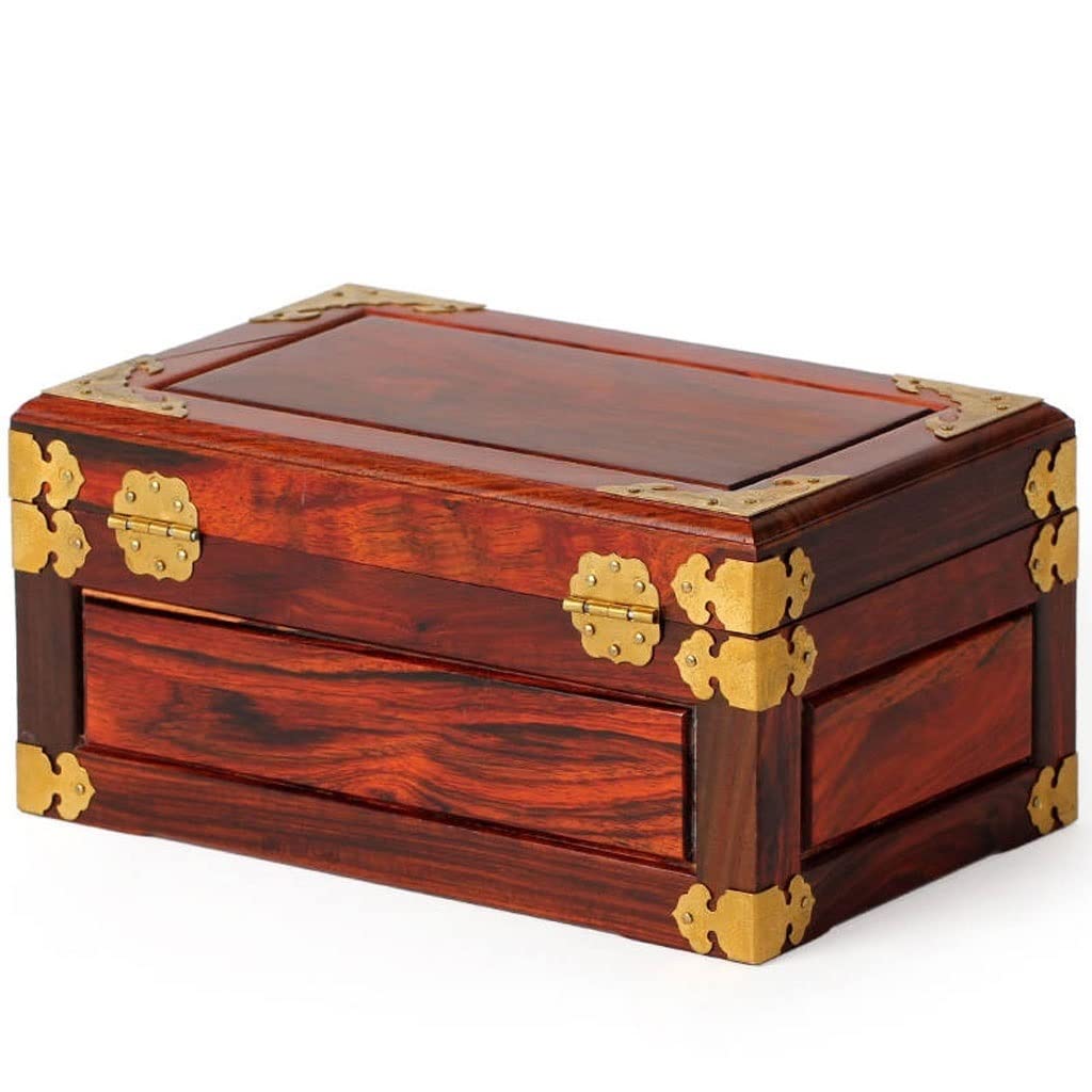 Wooden Jewelry Box Organizer with Metal Buckle - Portable Storage Case for Earrings, Necklaces, Bracelets & Rings - Perfect Gift for Women & Girls - Great for Travel, Home Decor & Jewelry Organization