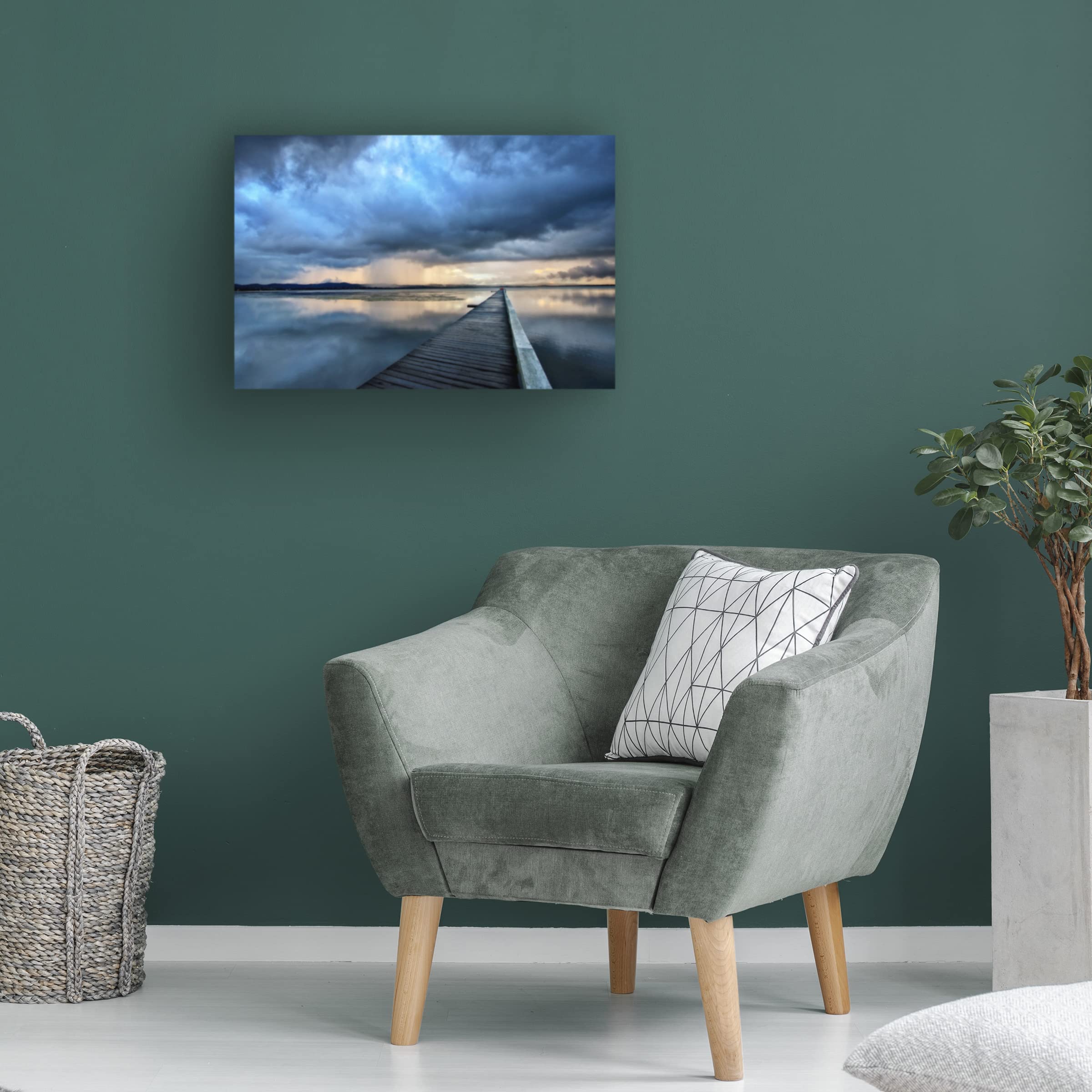 Stormy Walk Canvas Art Print by Beata Czyzowska Young - Modern Coastal Wall Decor for Living Room, Bedroom & Office - Handmade Gallery Wrapped Ready to Hang