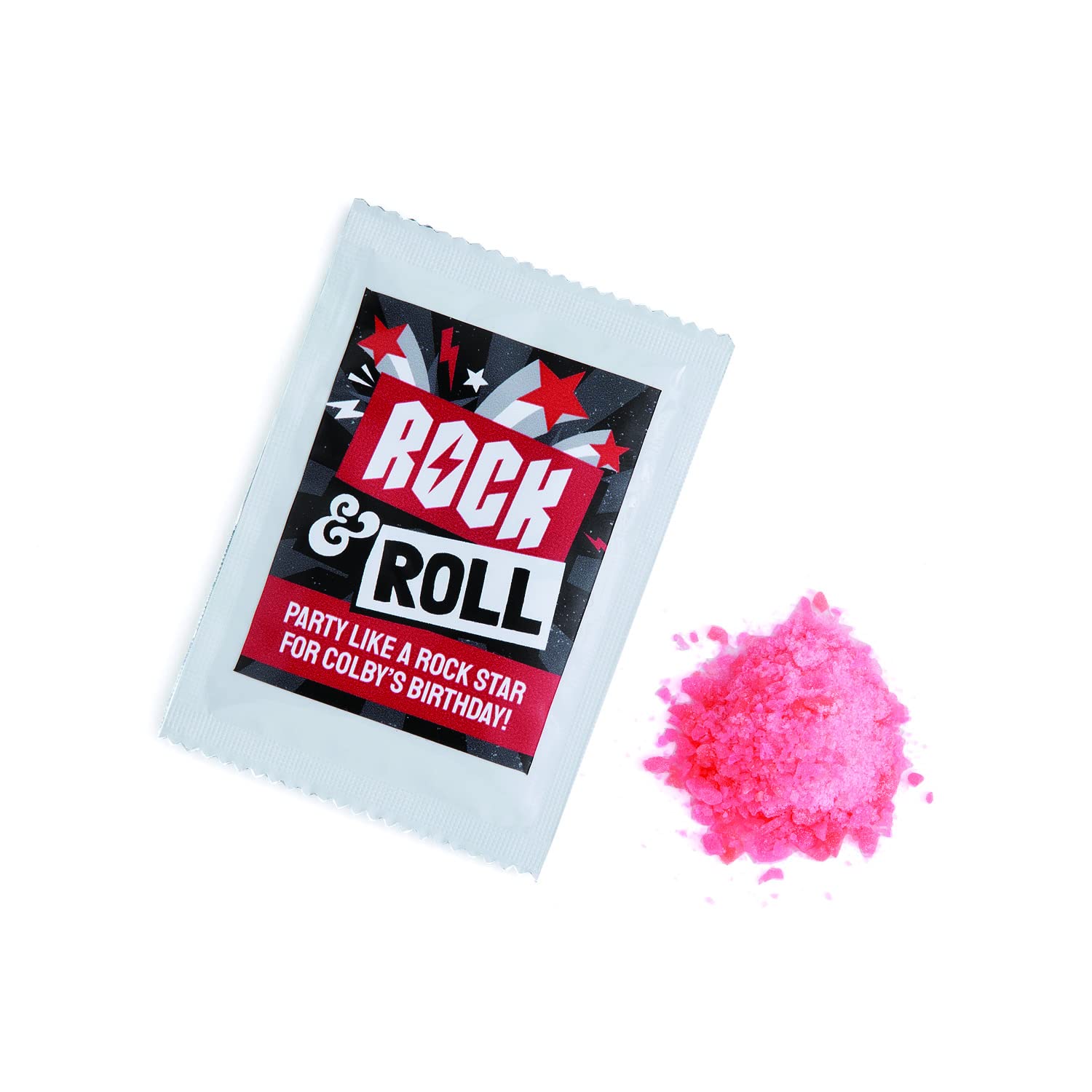 Rock & Roll Themed Personalized Popping Candy Packs - 36 Count Bulk Party Favors for Birthday Celebrations, Concerts & Music Events