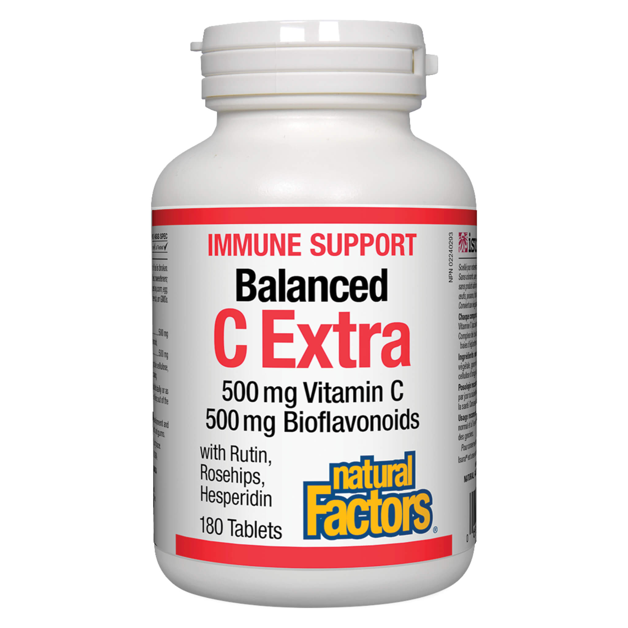 Balanced C Extra 500mg with 500mg Bioflavonoids | Premium Vitamin C Supplement for Immune Support & Antioxidant Protection | Ideal for Daily Wellness, Cold Season Defense & Skin Health