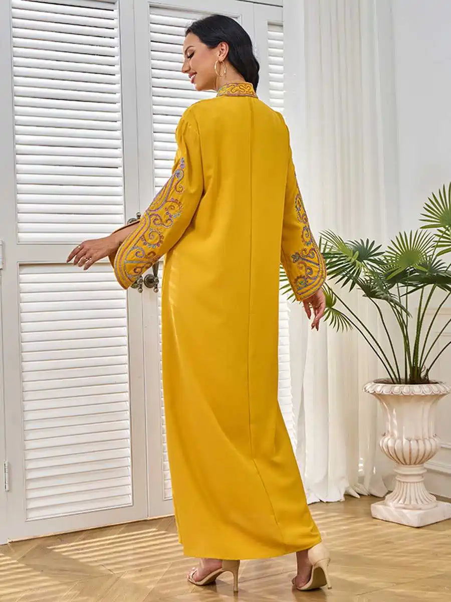 Elegant Rope Embroidery Eid Caftan Dress for Women - Moroccan Kaftan #25228 | Perfect for Eid Celebrations, Weddings & Special Occasions