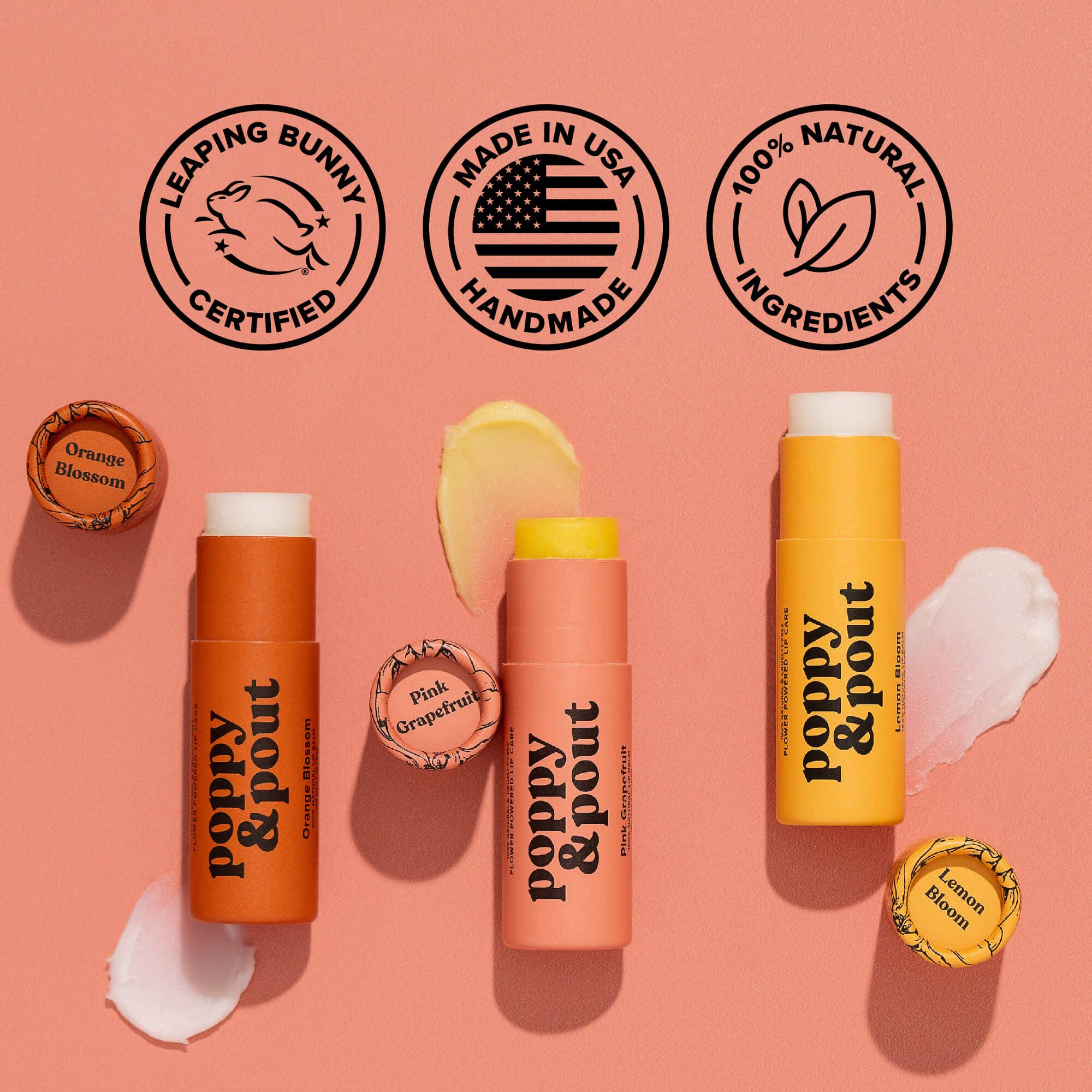 Moisturizing Pink Grapefruit Lip Balm - Natural & Hydrating Lip Care for Dry, Chapped Lips - Perfect for Winter, Travel & Daily Use