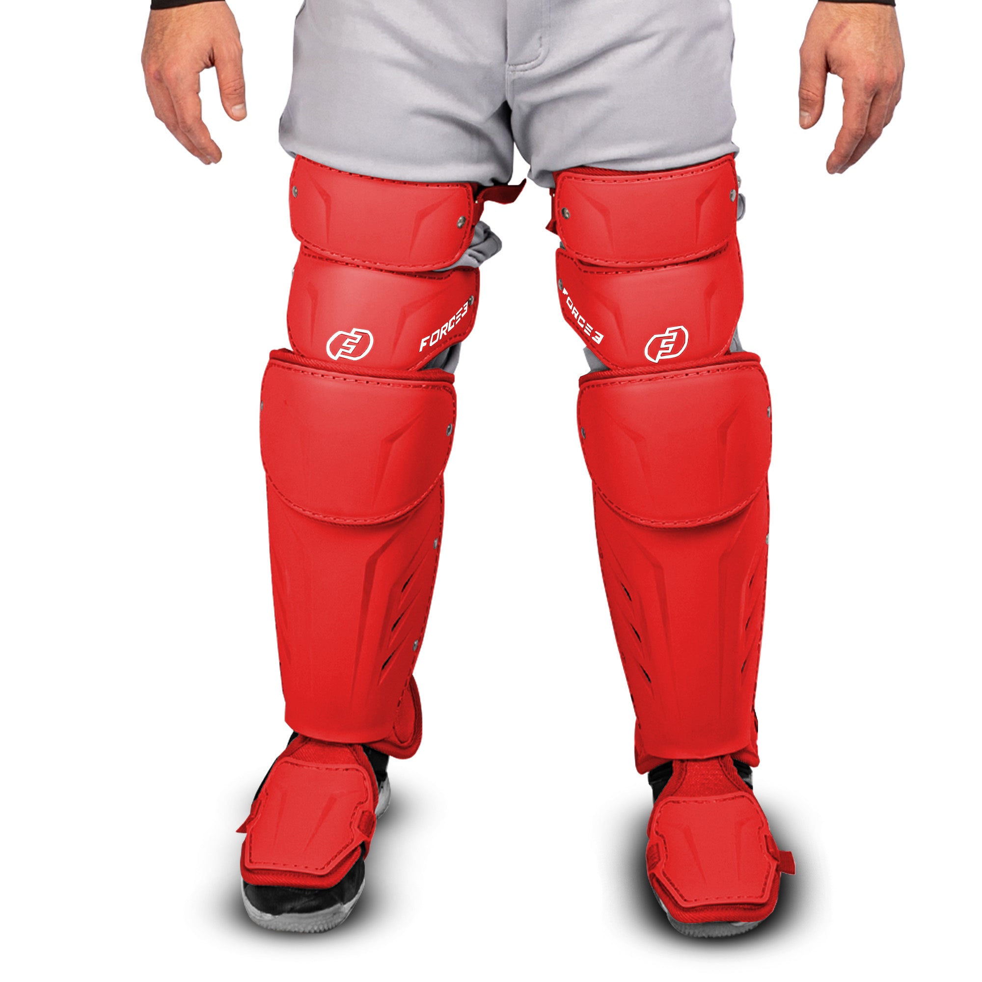 FORCE3 XS3® Pro Leg Guards - Intermediate Baseball & Softball Catcher's Gear for Youth & Adult Players - Perfect for Training, Games & Practice Sessions
