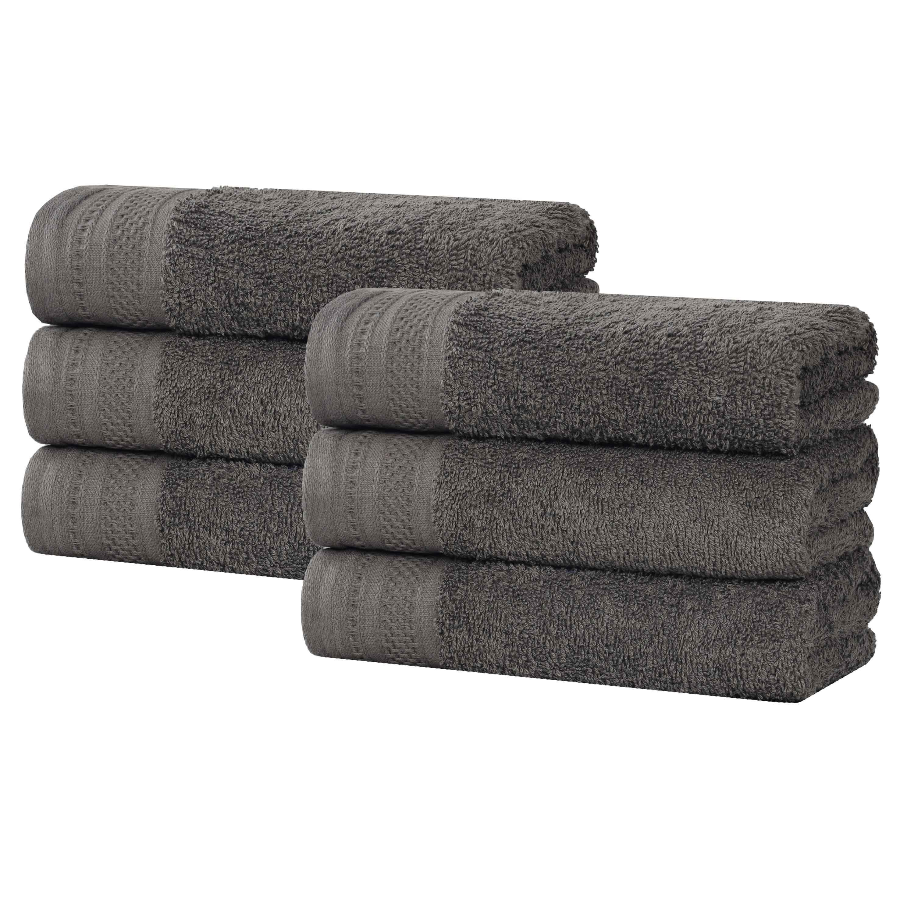 Premium Honeycomb Waffle Weave Cotton Hand Towels Set of 6 - Soft Absorbent Bath & Kitchen Towels for Guest Bathroom, Spa, Luxury Hotel Decor