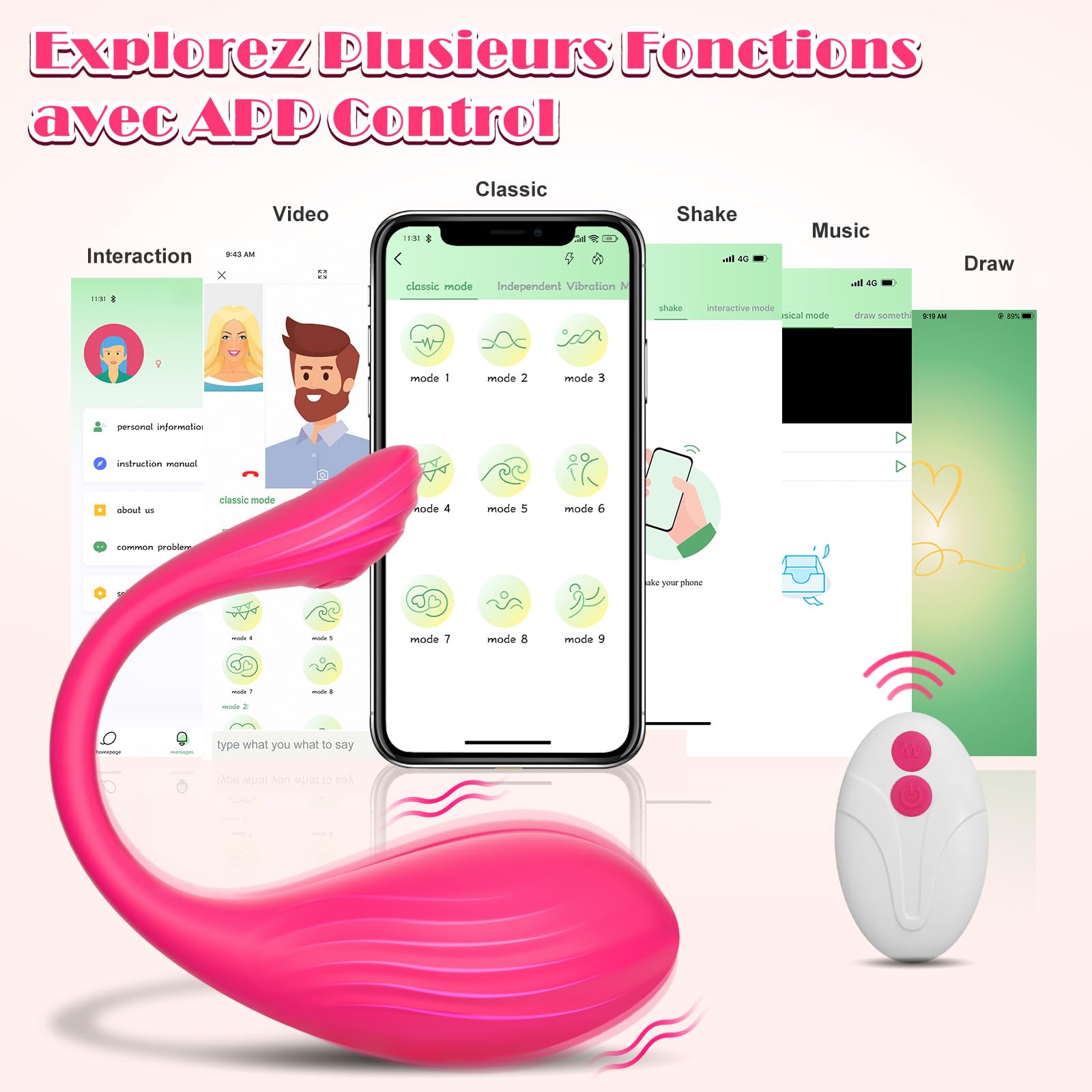 Remote Control Vibrating Egg for Women - APP Controlled Bullet Vibrator, Clitoral & G-Spot Stimulator, Rechargeable Waterproof Sex Toy for Couples - Perfect for Long Distance Play & Romantic Nights