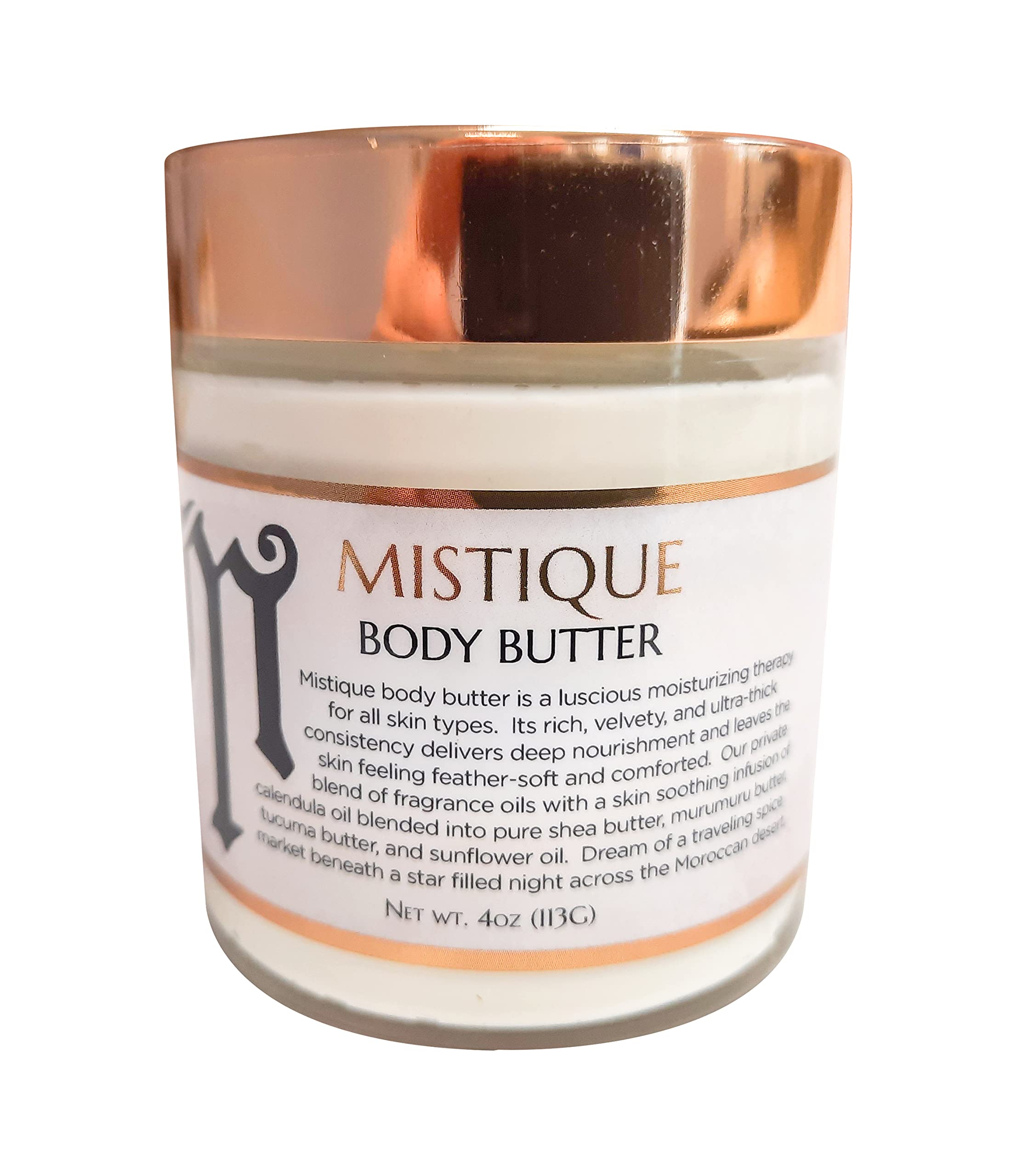 Mistique Body Butter - Sandalwood & Patchouli Scented Deep Moisturizing Cream with Tucuma Butter for Dry Skin | All Over Body Hydration for Women & Men | Perfect for Daily Use, After Shower & Nighttime Skincare
