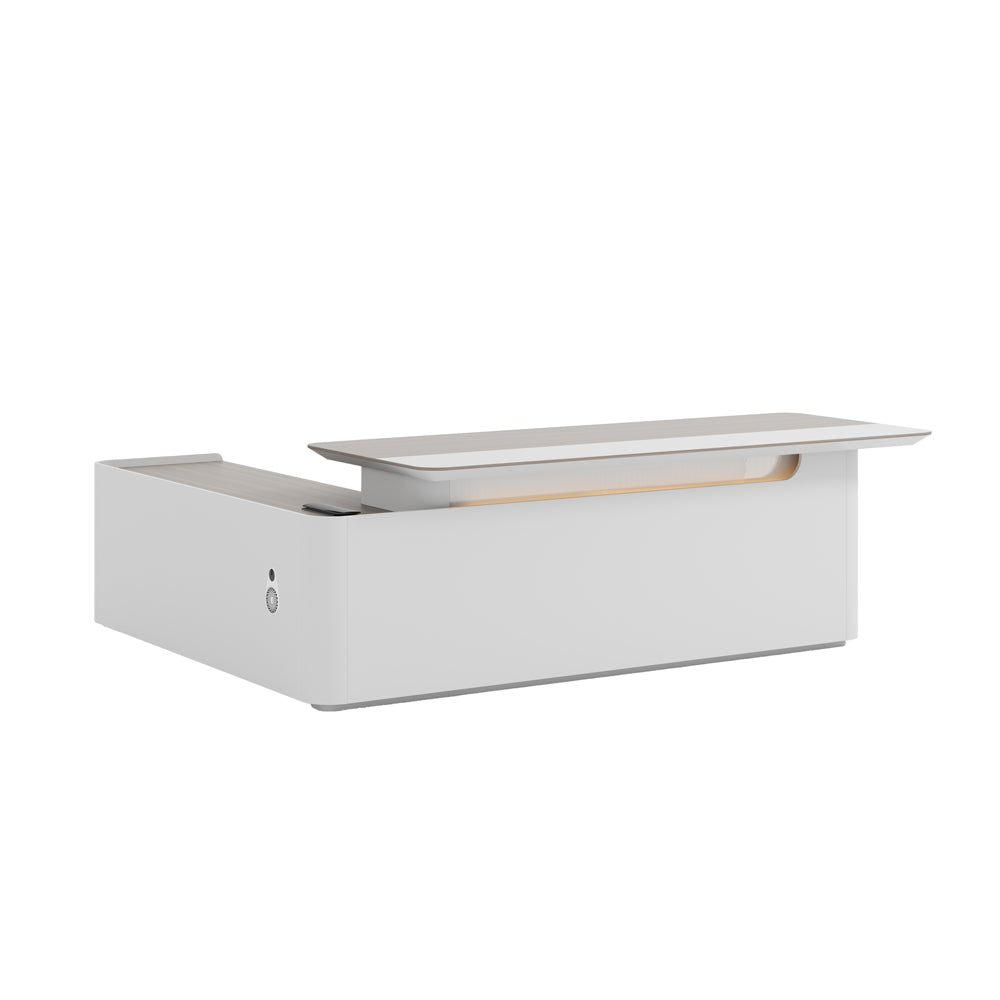 LUSH Executive Desk Right Return 240cm White & Taupe - Premium Office Furniture for Home & Business Workspaces