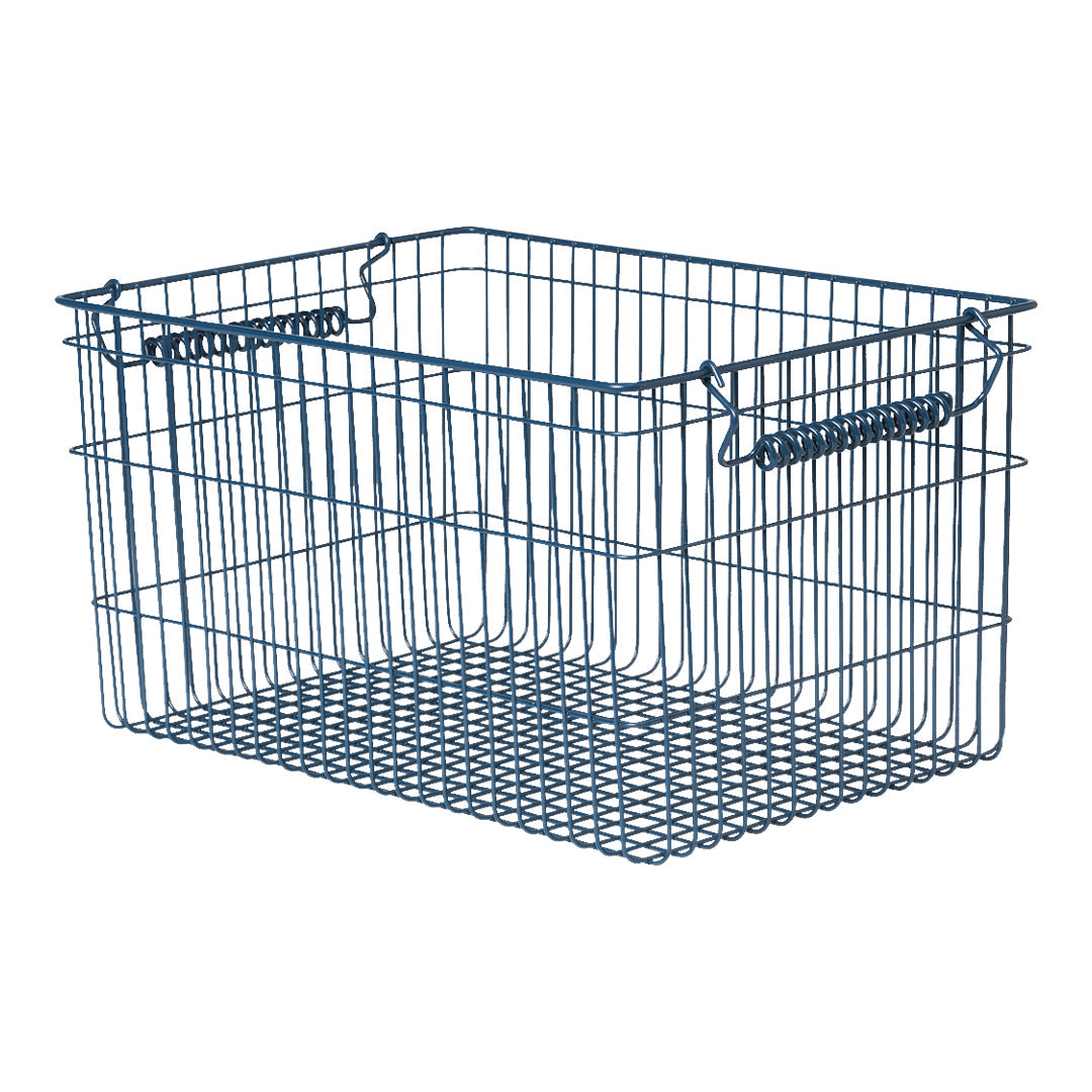 Stackable Storage Baskets Set of 2 - Organize Home, Office & Nursery - Perfect for Shelves, Closets & Bathroom Organization