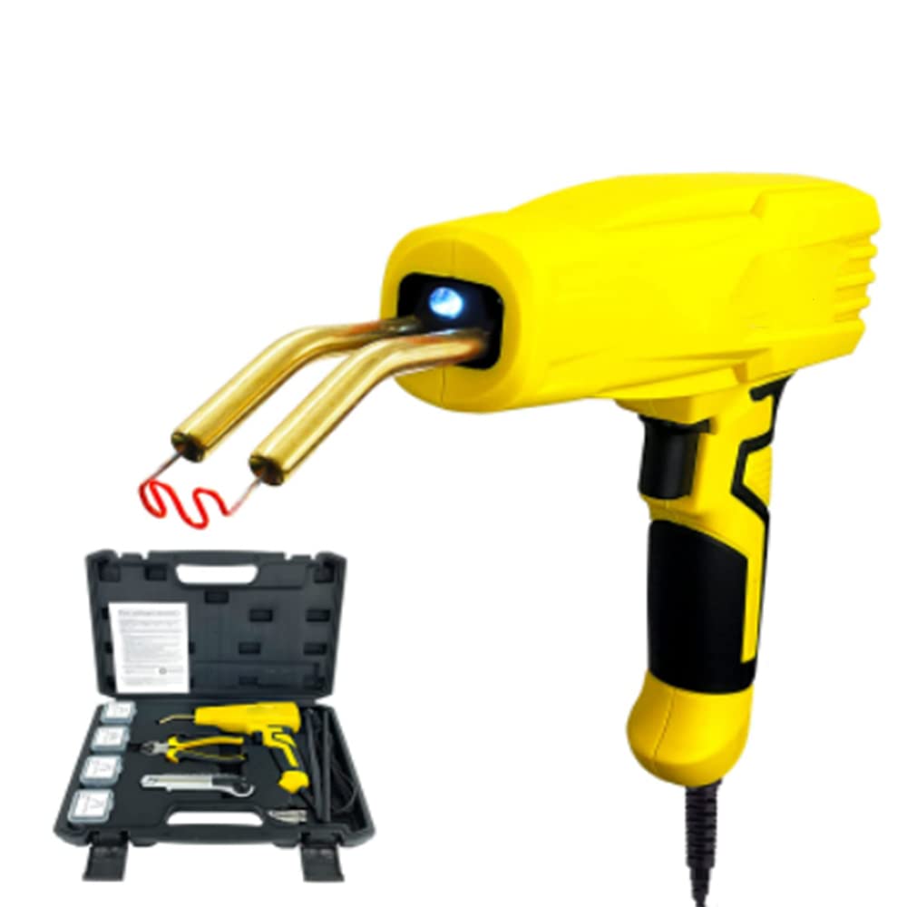 100W Plastic Welding Machine Kit for Car Bumper Repair - Includes Heat Gun, Hot Stapler, Pliers, Knife & Various Staples (Flat/Corner/Wave) - Perfect for Auto Body Repair, DIY Plastic Welding & Home Maintenance Projects