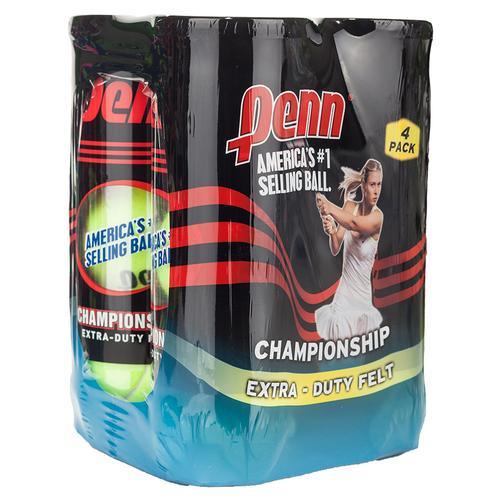 Champ Extra Duty Felt Tennis Balls - 4 Pack for Tennis Training, Dog Play & Court Sports | High Visibility, Long Lasting Felt Cover