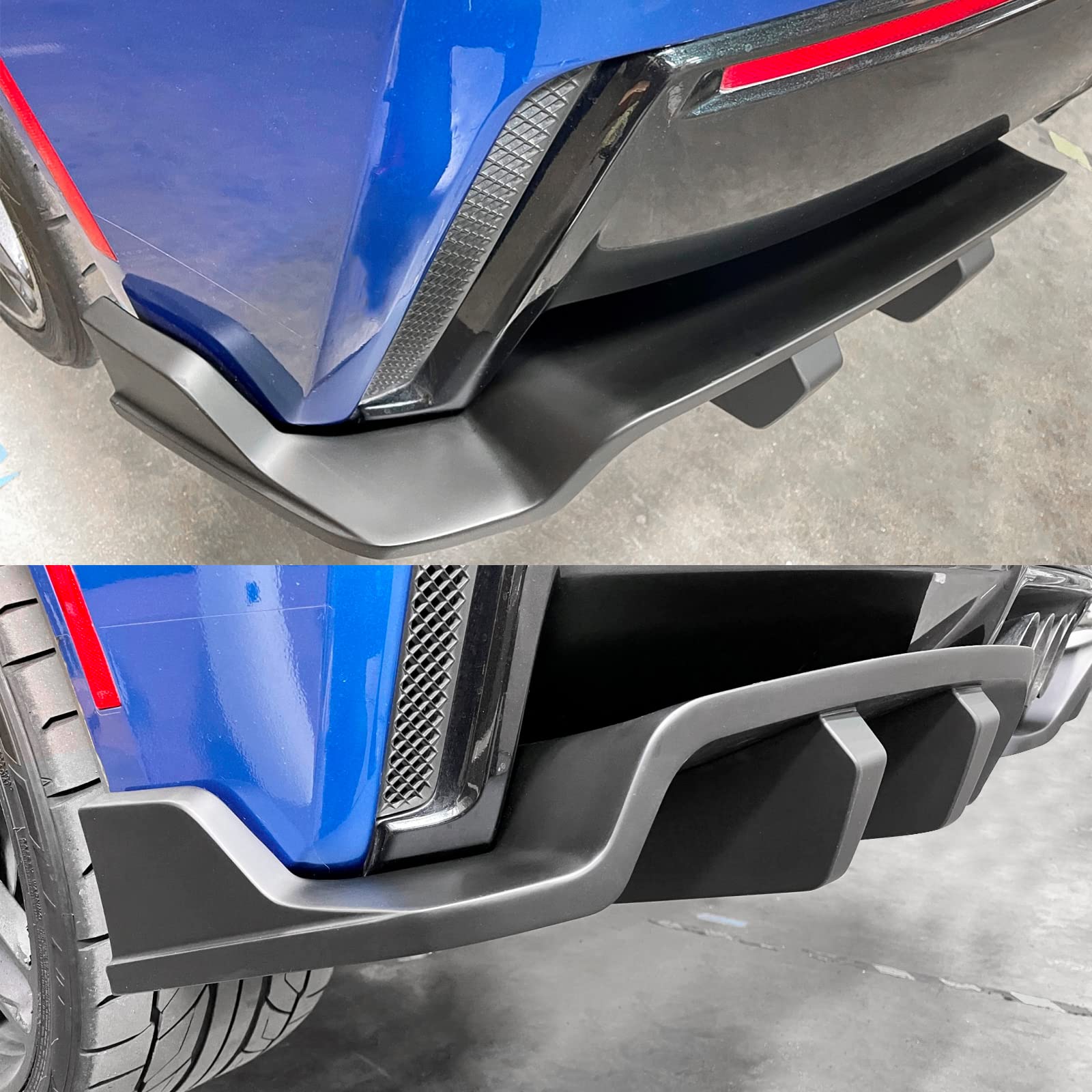 IKON MOTORSPORTS Rear Bumper Diffuser for 2014-2019 Chevy Corvette C7 Stingray - ABS Primer Black Body Kit (2PCS) - Enhances Aerodynamics & Sporty Look - Perfect for Racing & Car Shows