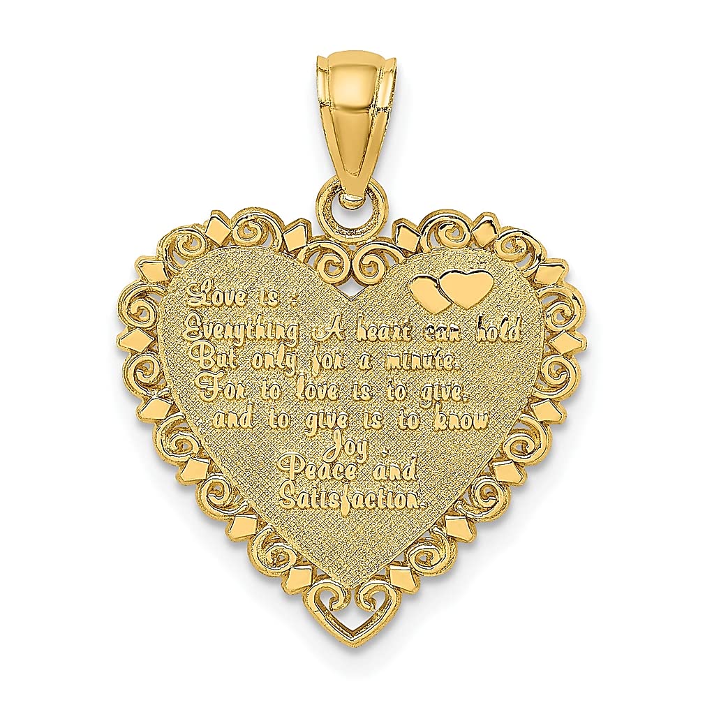 14K Yellow Gold Heart Charm Necklace for Women - Romantic Love Pendant Fine Jewelry Gift for Her, Perfect for Anniversaries, Valentine's Day & Special Occasions