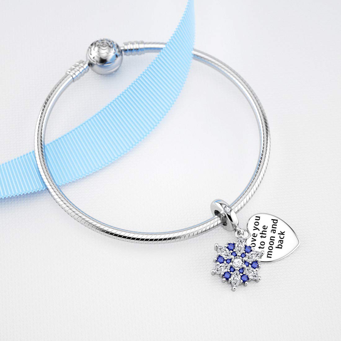 925 Sterling Silver Christmas Charm Bracelet for Women - Elegant Beaded Holiday Jewelry Gift for Christmas, Party & Special Occasions