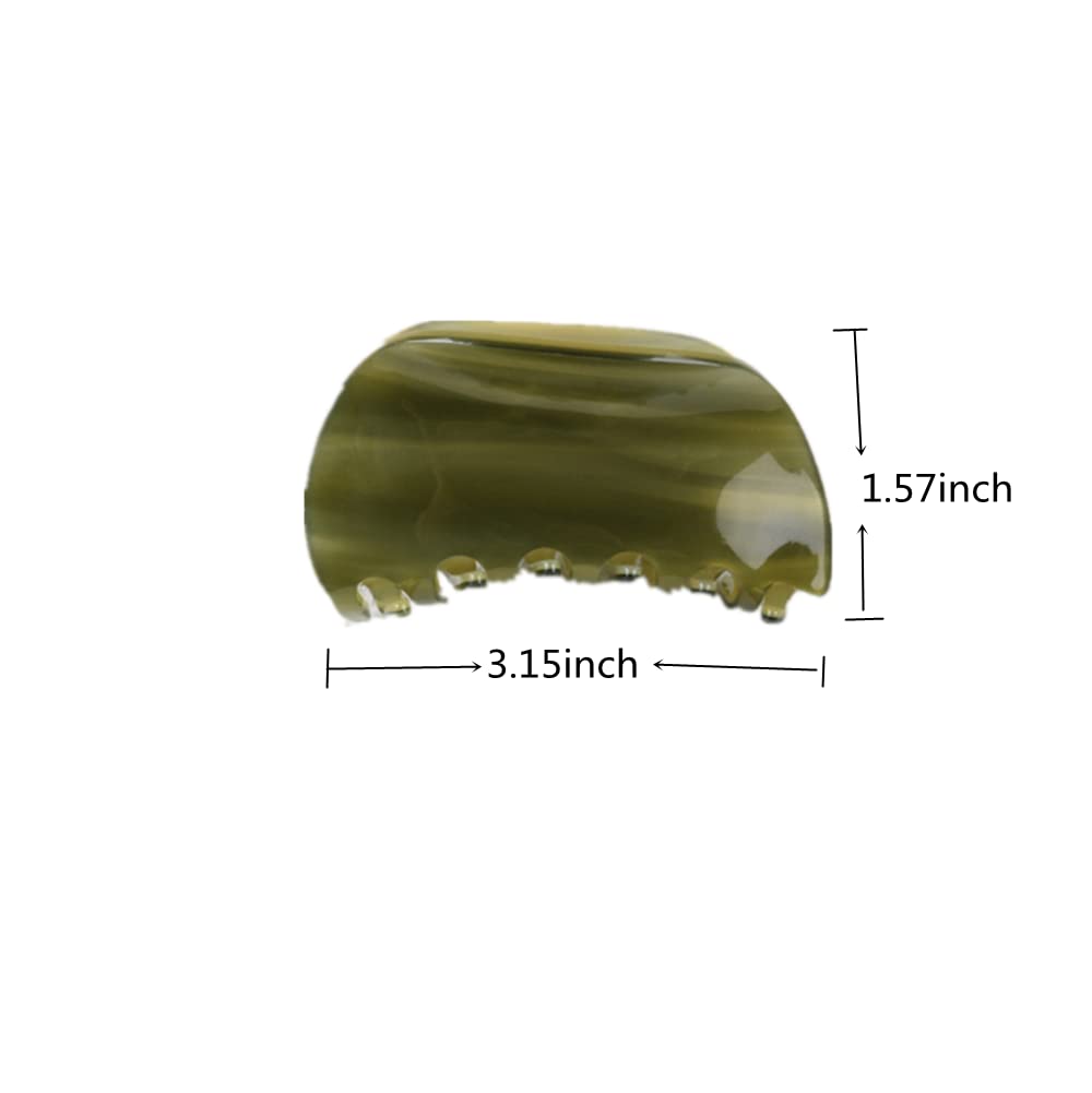 3Pcs Fashion Checkered Hair Claw Clips for Thick Hair - Strong Hair Clips for Women & Girls - Black/Green/Brown Hair Styling Accessories by YOEMAYUNER - Perfect for Ponytails, Buns & Everyday Hairstyles