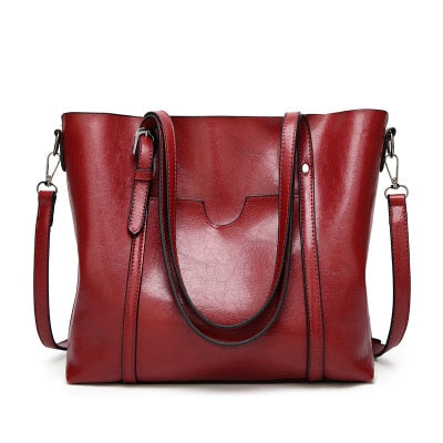 Premium Women's Oil Wax Leather Handbag - Stylish Crossbody Purse for Work, Travel & Everyday Use