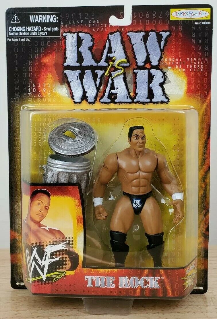 WWF Jakks Pacific The Rock Action Figure - 1999 Raw Is War Collectible Wrestling Toy for Fans & Collectors - Perfect for Display, Play, and Nostalgic Wrestling Memorabilia