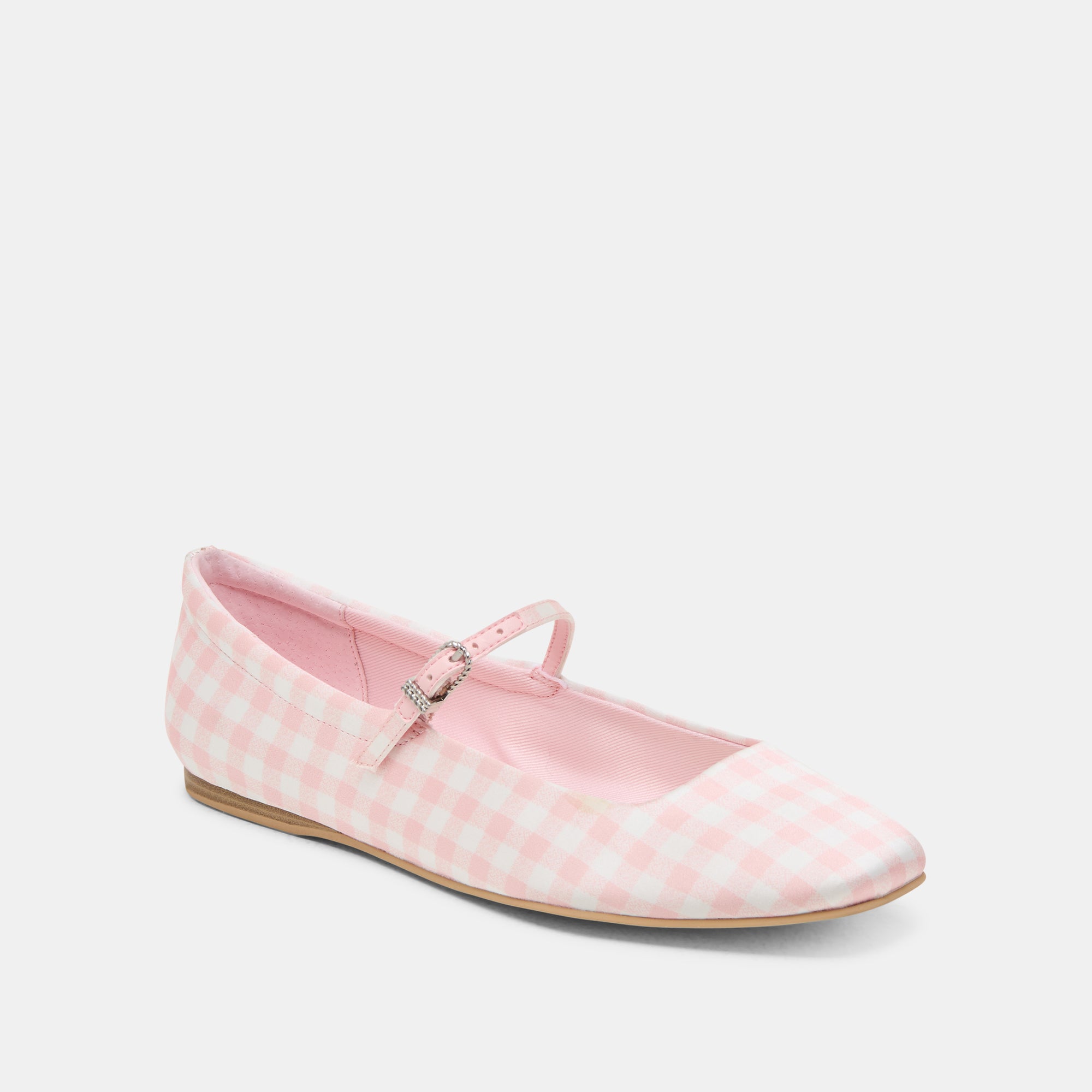 Reyes x Byrdie Golf Wide Ballet Flats - Pink Plaid Gingham Check Slip-On Shoes for Women | Comfortable Casual & Office Wear | Perfect for Golf, Walking, and Everyday Fashion