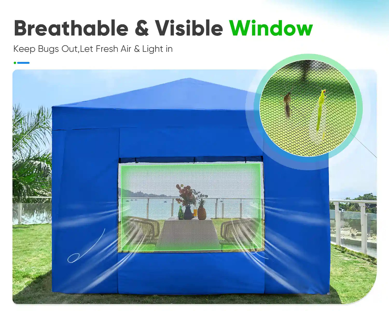 10' x 10' Pop Up Privacy Canopy Tent with Side Walls - Perfect for Outdoor Events, Beach Parties, and Backyard Gatherings