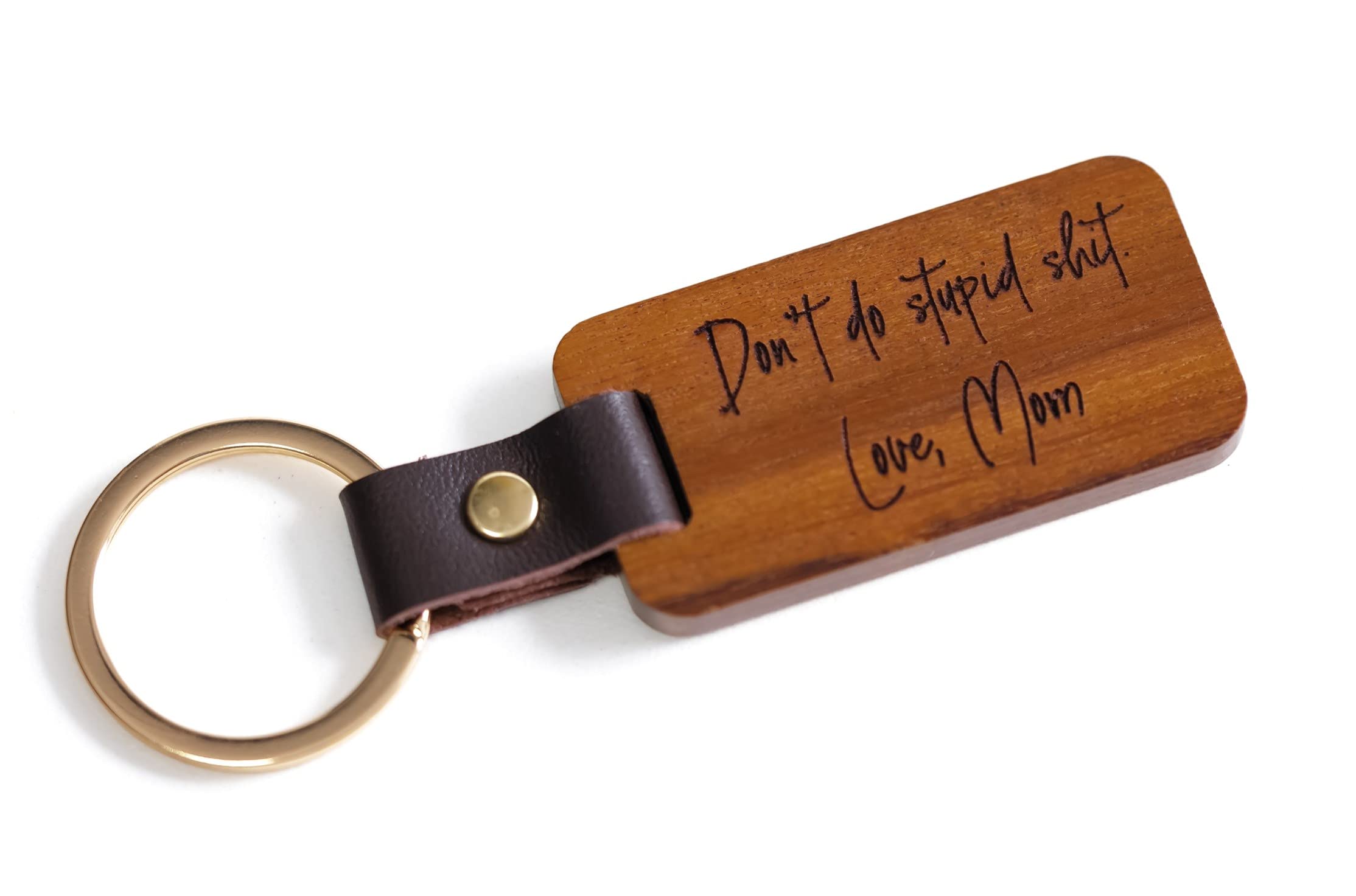 Funny Keychain from Mom - 'Don't Do Stupid Stuff' Keyring, Thoughtful Gift for Adult Children, Graduation Present for Teen Son or Daughter, First Car Keychain with Inspirational Message - Perfect for Daily Reminders & Special Occasions