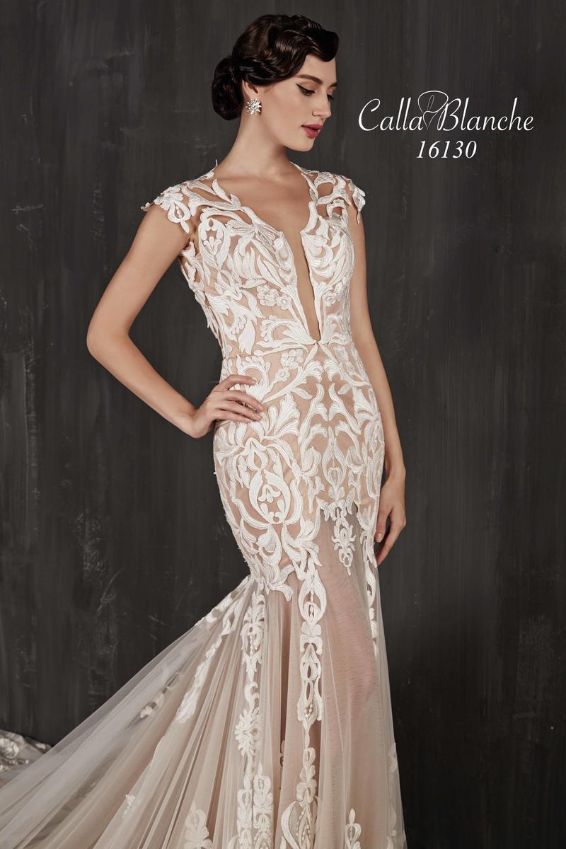 Calla Blanche Lydia 16130 Sample Wedding Gown - Elegant Lace Bridal Dress for Brides, Formal Occasions & Special Events