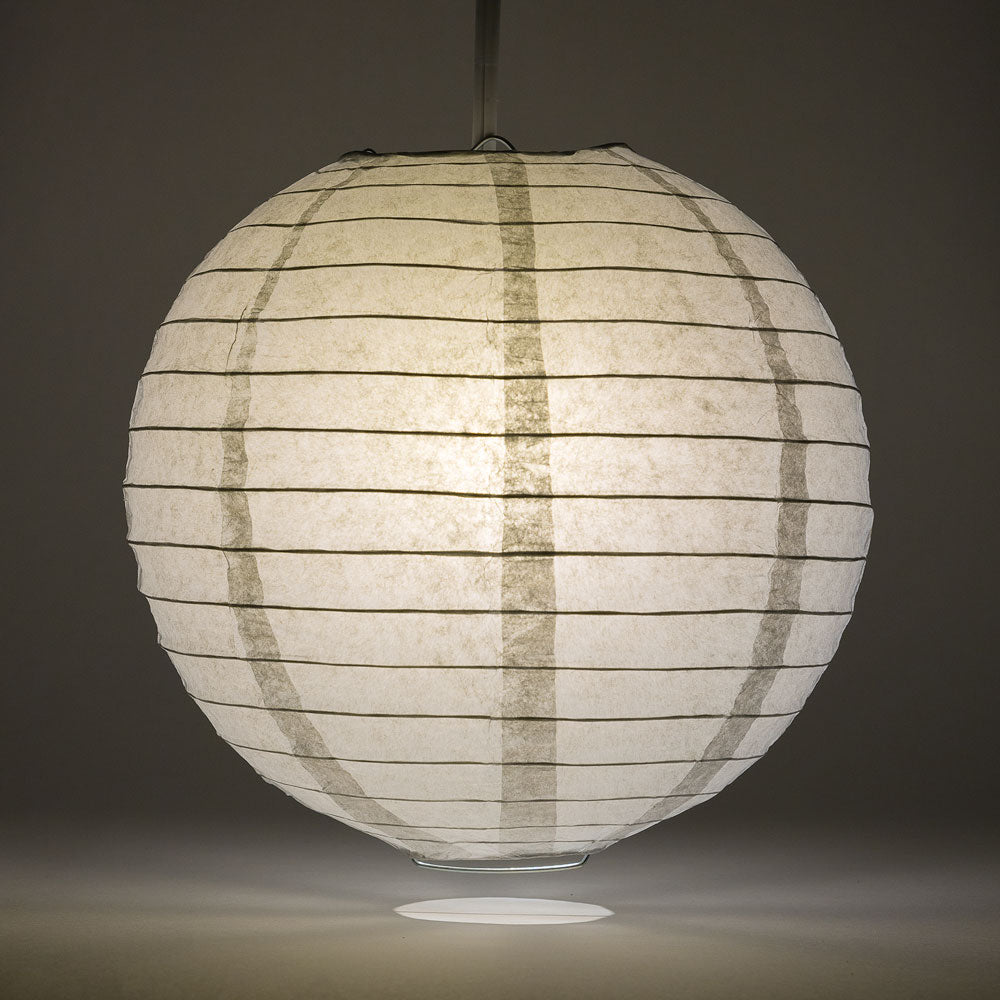 10 Pack Gray Round Paper Lanterns with Even Ribbing - Chinese Hanging Decor for Wedding, Party & Home Celebration - Perfect for Indoor/Outdoor Events & Asian-Themed Decorations