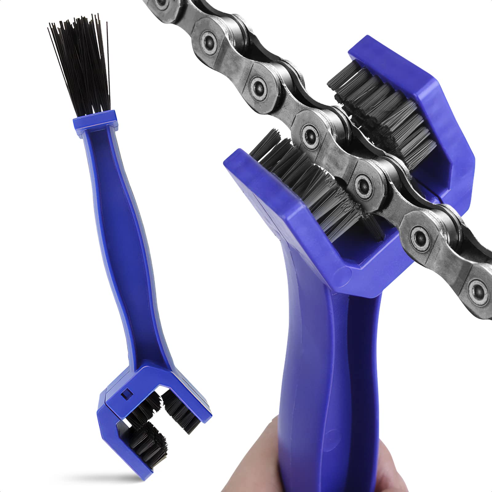 **Bike Chain Cleaner Brush Set - Motorcycle & Bicycle Chain Cleaning Kit with Degreaser & Lube - Wheel Brush Tool for Mountain Bikes & Motorcycles - Perfect for Off-Road & Commuting**