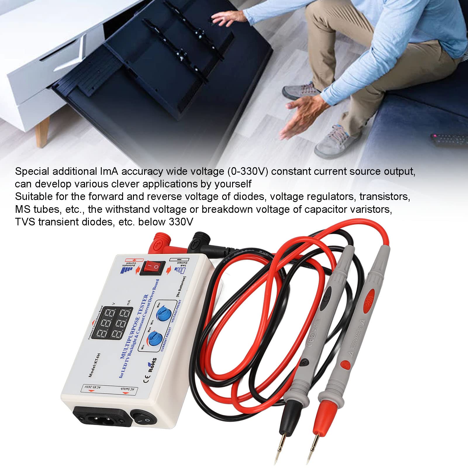 LED Backlight Tester Kit - KT4H Constant Current Board Tester for LCD/LED TV Repair, Backlight Strip & Lamp Bead Testing Tool (US Stock) - Perfect for TV Repair Shops & DIY Home Screen Fixes