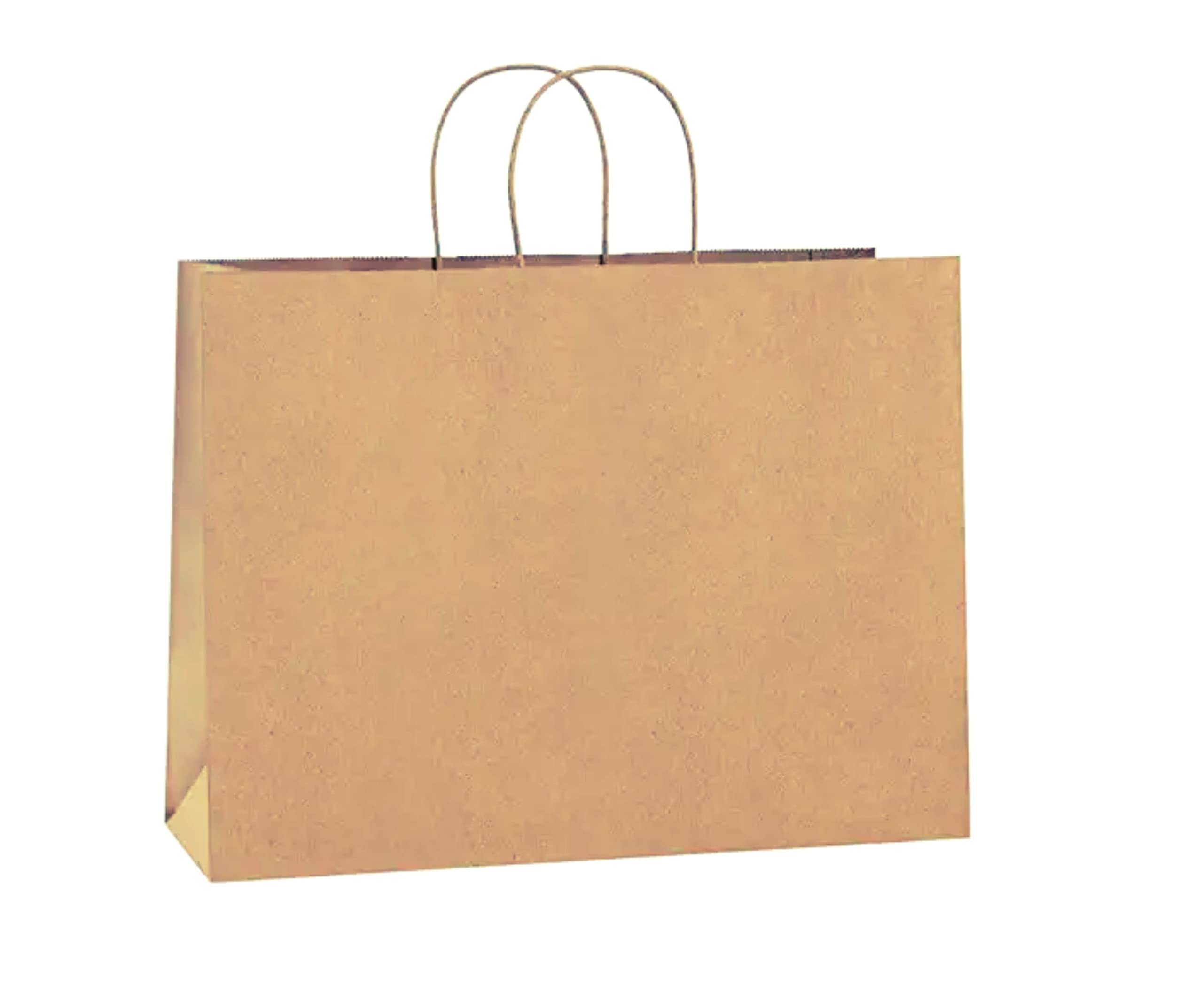 Eco-Friendly Kraft Paper Bags with Handles - 14×4×11 Inches (20 Pack) | 150 GSM Thick Recycled Brown Paper Bags for Gift Wrapping, Shopping, Retail & Party Supplies | Sustainable Packaging for Stores, Weddings & Events