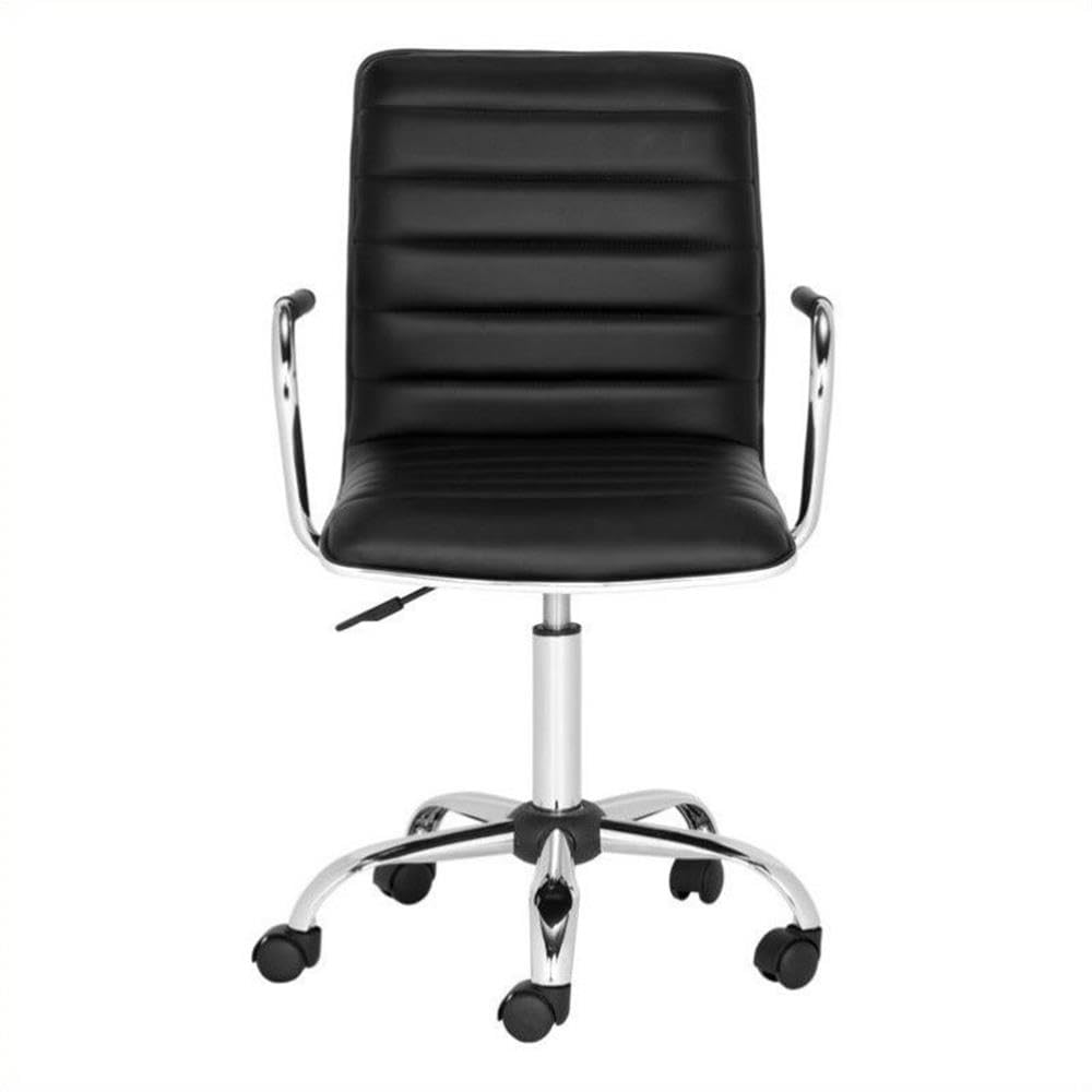 SAFAVIEH Jonika White Modern Office Desk Chair - Ergonomic Home Office Chair for Work, Study & Gaming - Comfortable Computer Chair for Small Spaces