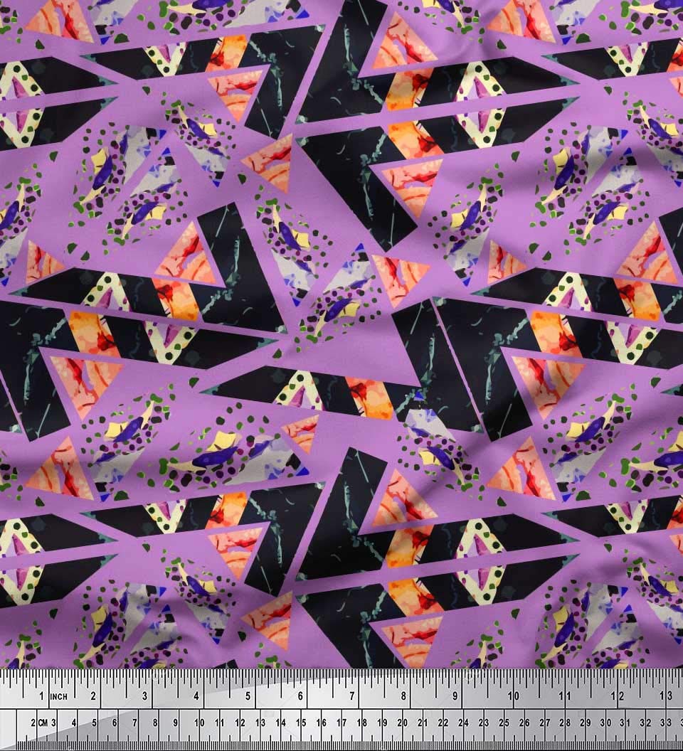 Soimoi Polyester Georgette Fabric - Geometric Abstract Printed Craft Fabric by The Yard, 52 Inch Wide - Perfect for DIY Dresses, Scarves, Home Decor & Sewing Projects