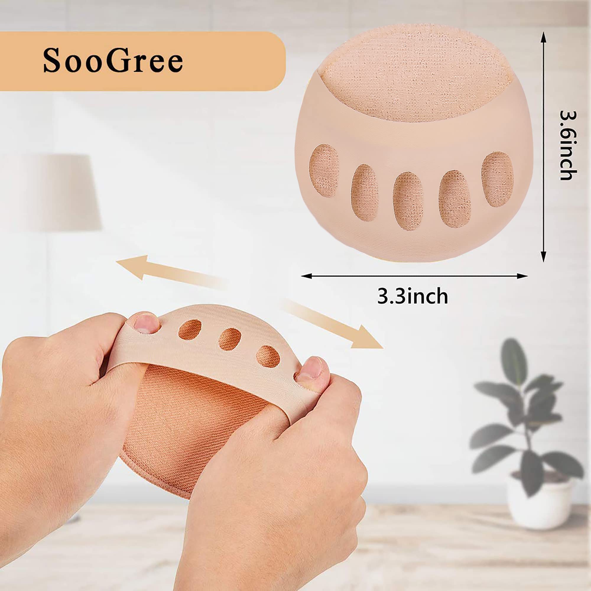 Honeycomb Metatarsal Pads for Women & Men - 6 Pairs Reusable Ball of Foot Cushions, Soft Invisible Socks for Pain Relief & Prevention - Perfect for High Heels, Running, and Long Hours Standing