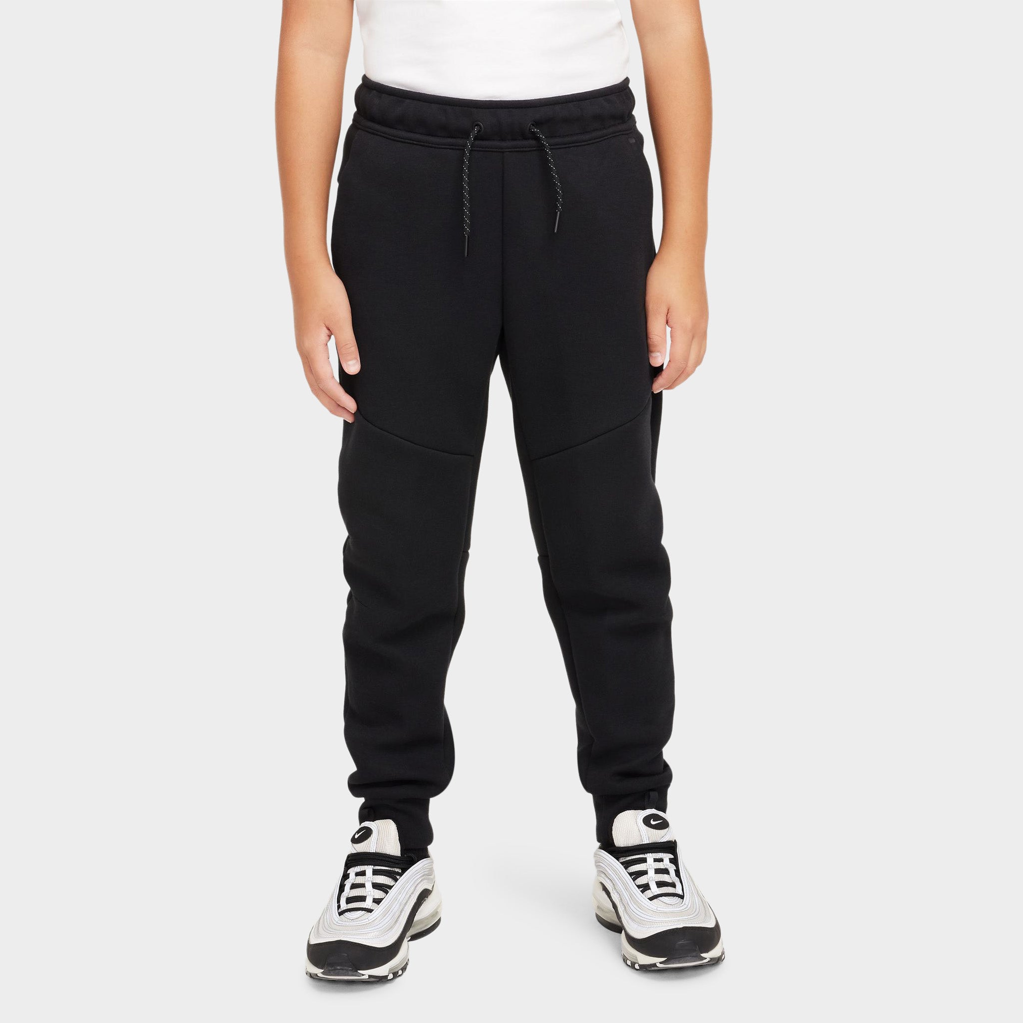 Nike Sportswear Junior Boys' Tech Fleece Jogger Pants - Black | Warm & Comfortable Fleece-Lined Sweatpants for Kids | Perfect for School, Sports & Casual Wear