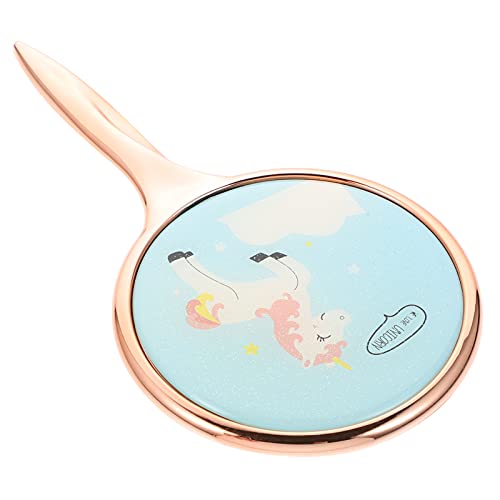 OSALADI Unicorn Handheld Mirror - Blue Vanity Makeup Mirror for Women & Girls | Travel-Friendly Pocket Mirror | Perfect for Home, Travel & Gift Giving