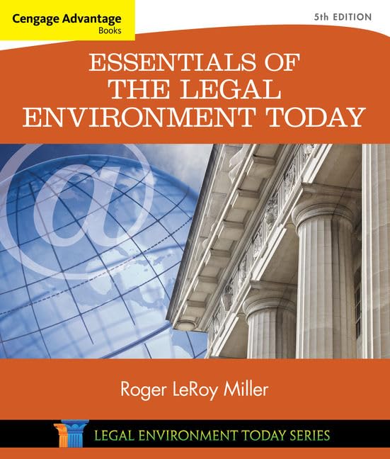 Cengage Advantage Books: Essentials of the Legal Environment Today - Comprehensive Guide for Business Law Students & Professionals | Perfect for Legal Studies, Exam Prep & Career Development