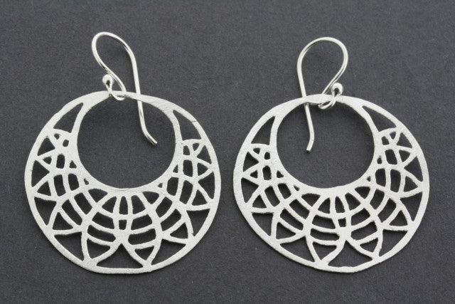 Sterling Silver Circle Cutout Earrings for Women - Minimalist Hoop Earrings for Everyday Wear, Gift Giving & Special Occasions