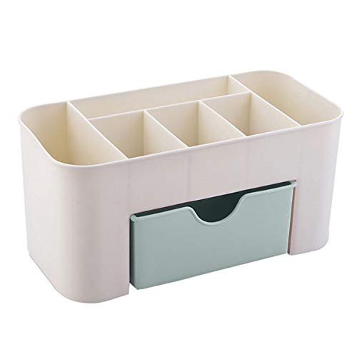 Jweemax Makeup Organizer - Large Cosmetic Storage Box with Mirror, 22x10.5x10.5cm Bathroom Counter Organizer for Makeup Brushes, Lipsticks & Skincare Products - Perfect for Vanity, Dresser or Travel Use