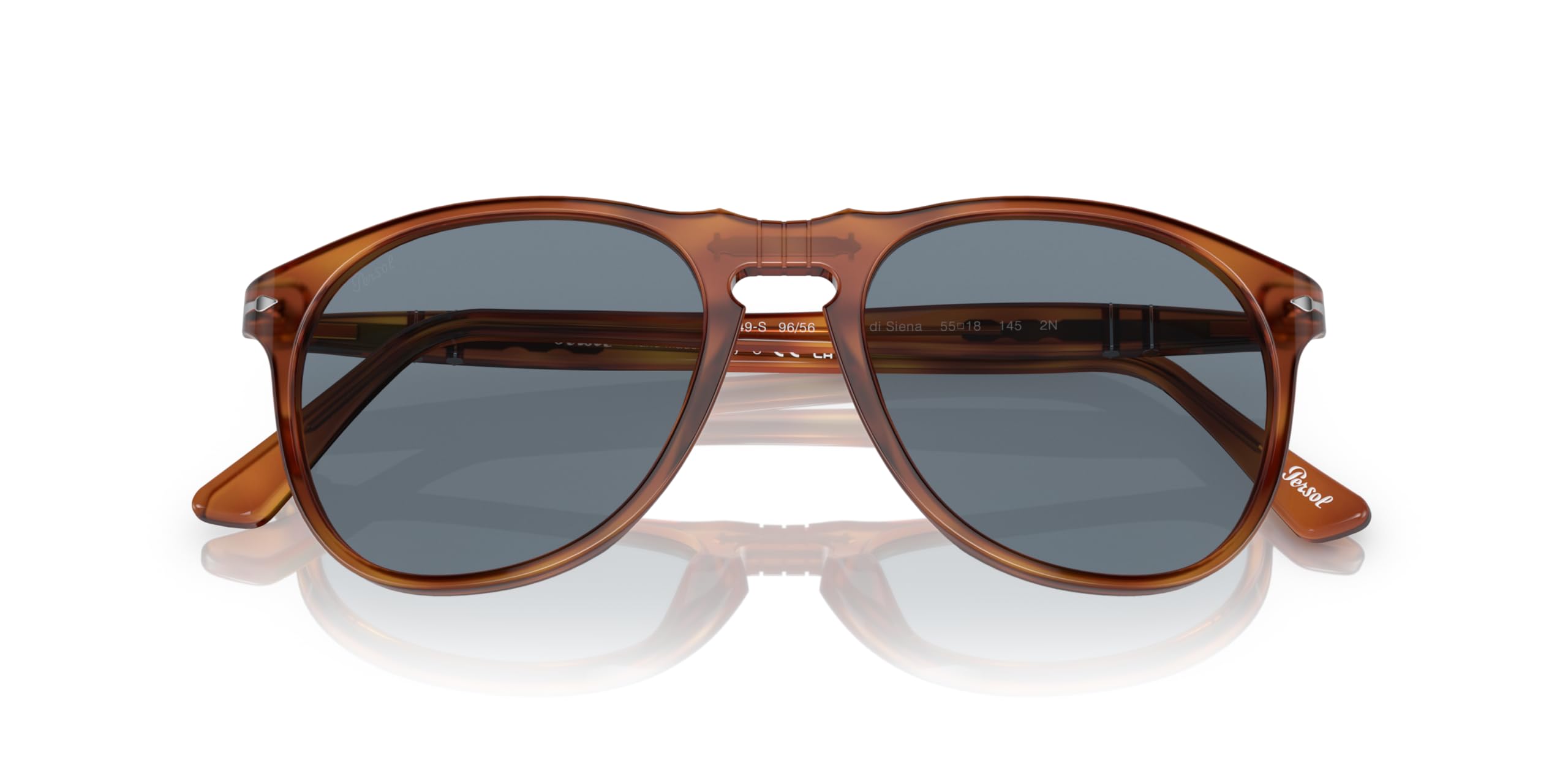 Persol PO9649S Aviator Sunglasses for Men & Women - Classic Polarized Pilot Shades with UV Protection - Perfect for Driving, Travel & Outdoor Activities