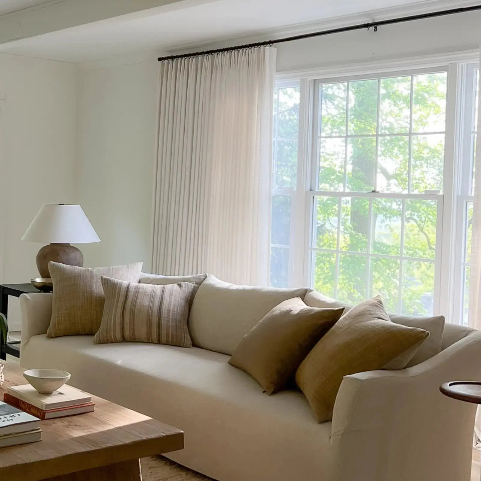 Liz Linen Extra Wide Pleated Curtains for Living Room & Bedroom - Blackout Thermal Insulated Drapes for Home Decor