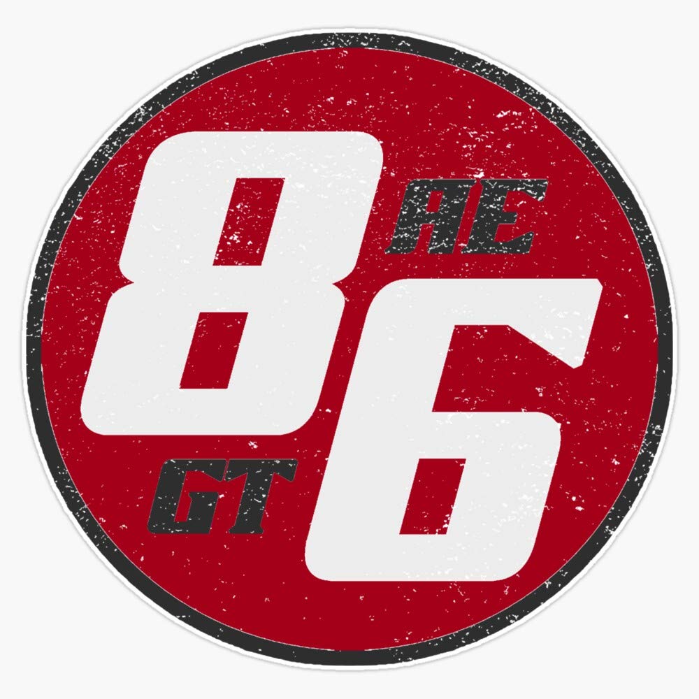 86 - AE or GT? Dark Print Vinyl Waterproof Sticker Decal - 5 Inch Car, Laptop, Wall, Window & Bumper Decoration - Durable Outdoor/Indoor Use for Vehicles, Electronics & Home Decor