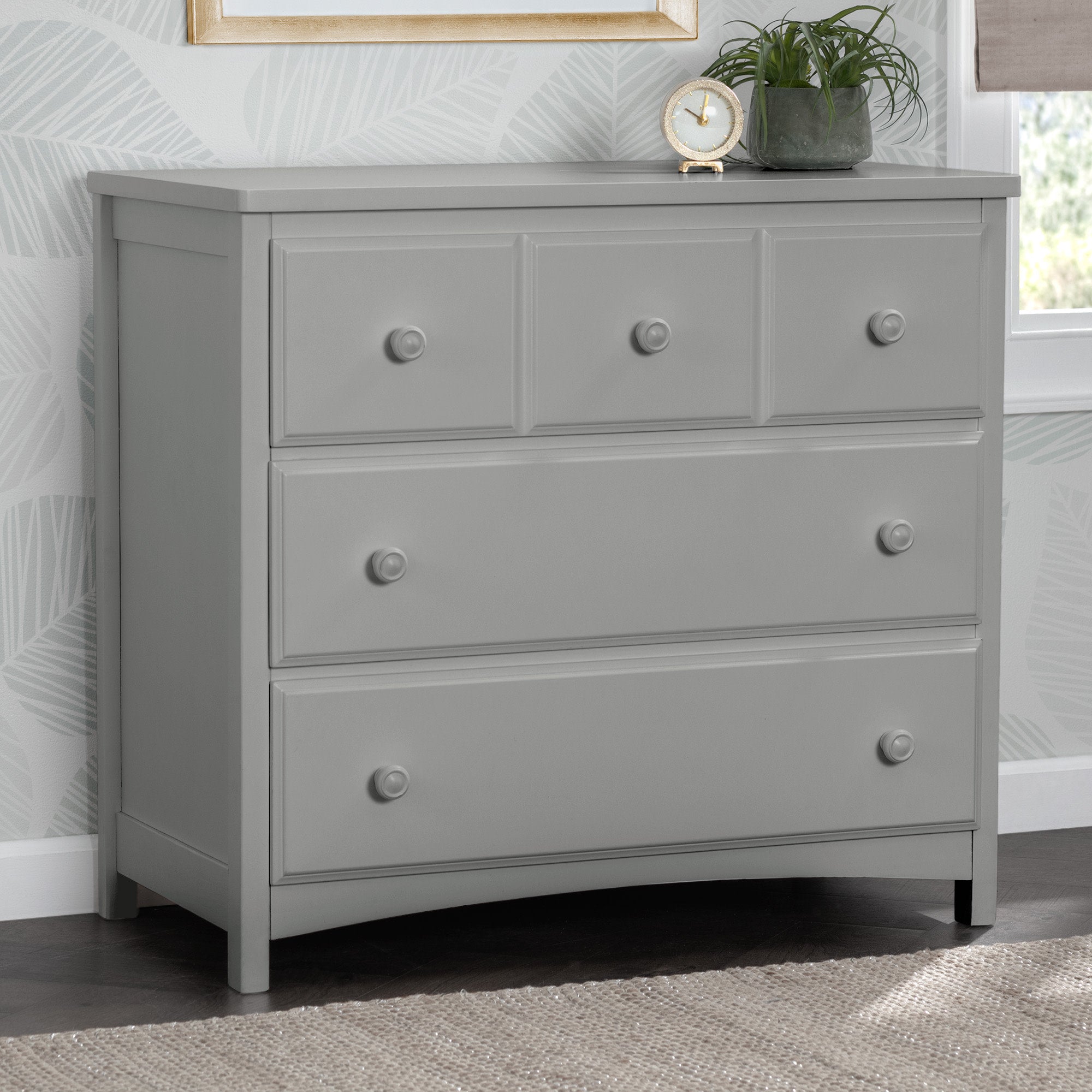 3 Drawer Dresser with Interlocking Drawers - Sturdy Wooden Bedroom Storage Organizer for Clothes, Accessories & Home Decor | Perfect for Bedroom, Nursery, Dorm & Apartment
