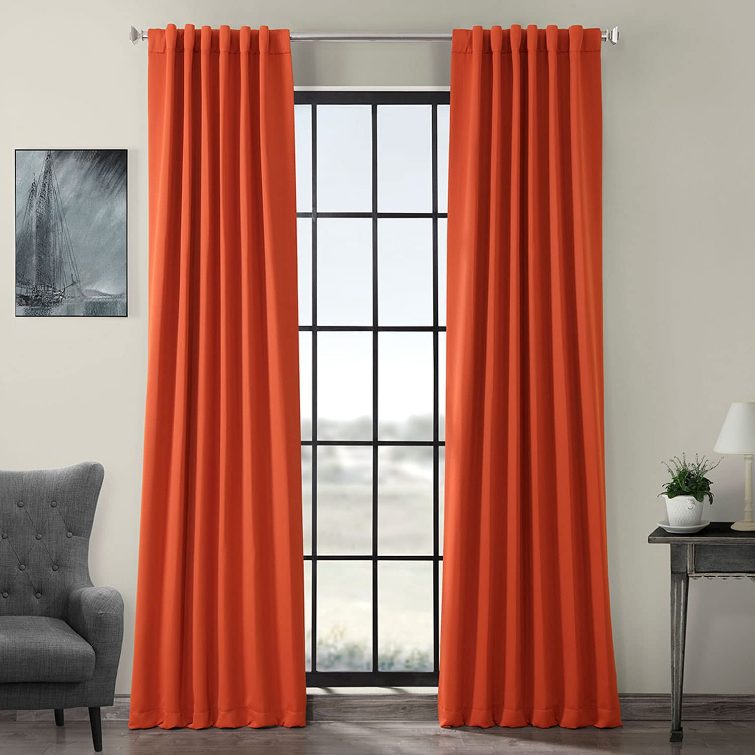 Room Darkening Curtains 84 Inches Long - Blackout Drapes for Bedroom & Living Room (1 Panel, 50x84 Inches) | HPD Half Price Drapes in Navajo Rust | Perfect for Light Control, Privacy & Home Decor