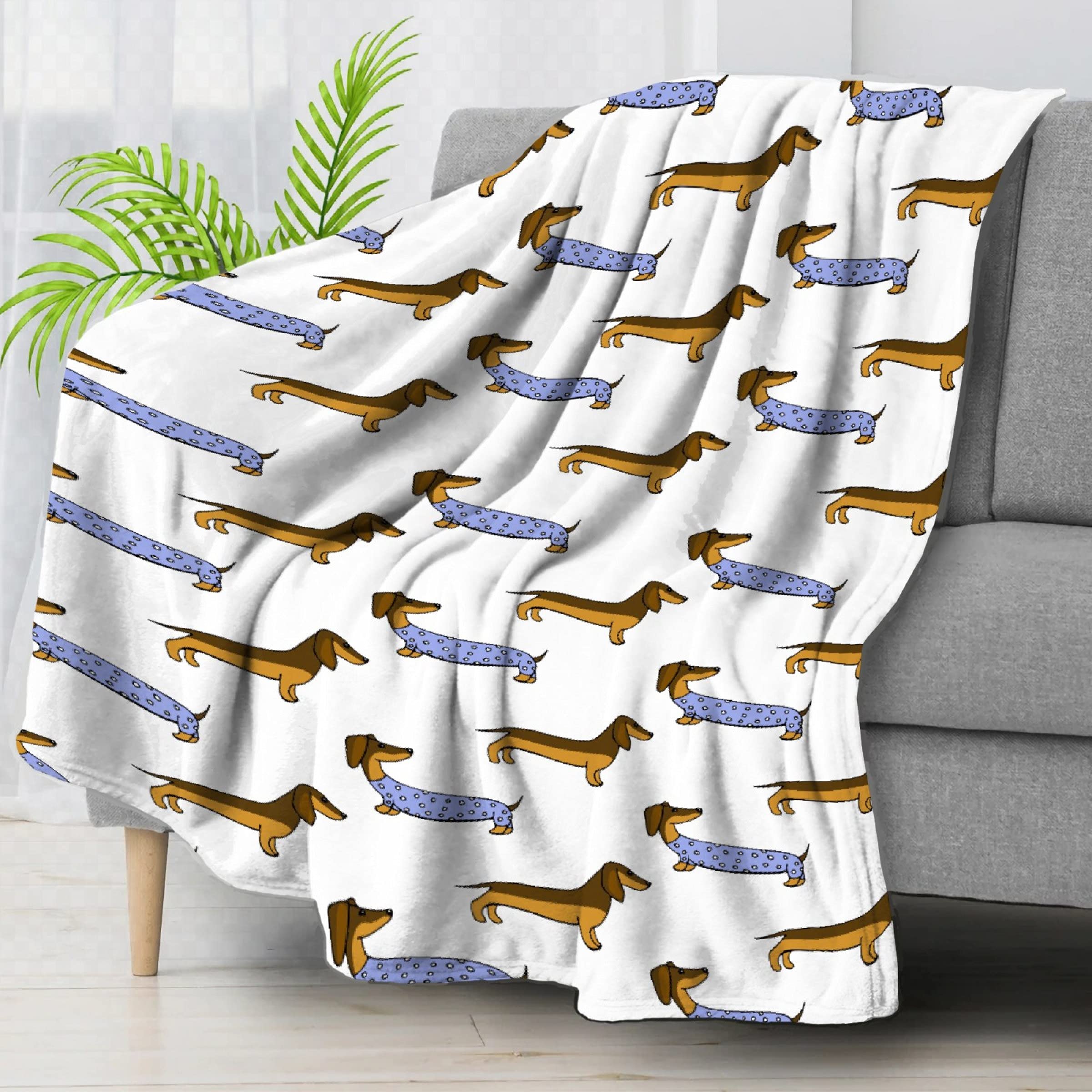 Premium Soft Flannel Dachshund Blanket - Extra Large 120
