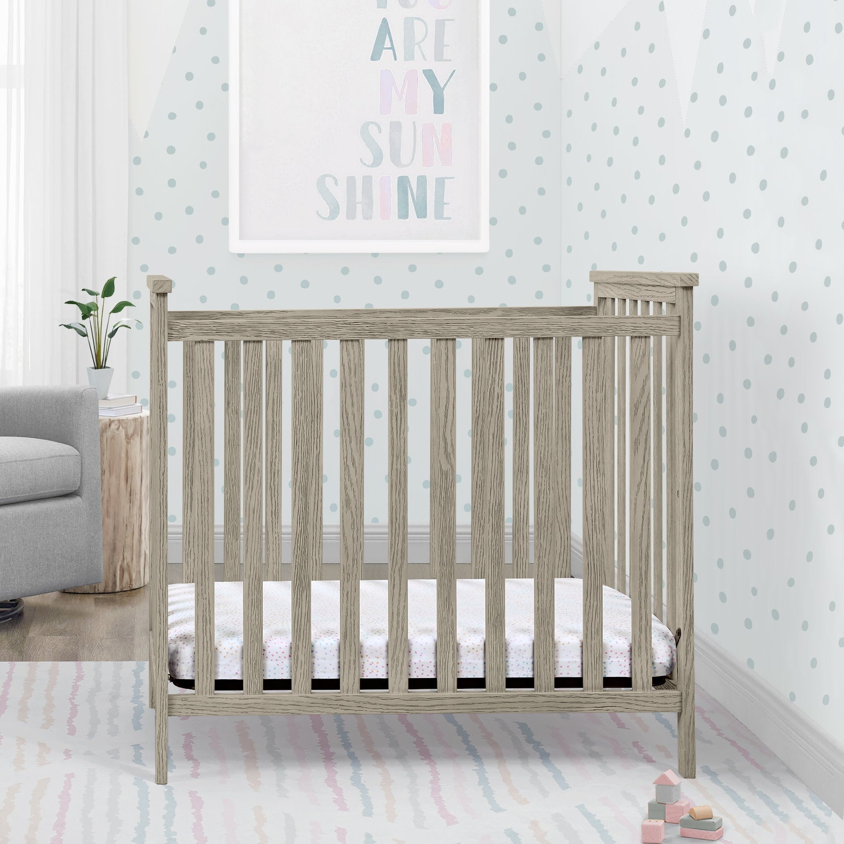 Middleton Mini Crib with 2.75 Inch Mattress - Portable Baby Crib for Small Spaces, Nursery & Travel | Perfect for Apartments, Daycare & Grandparents' House