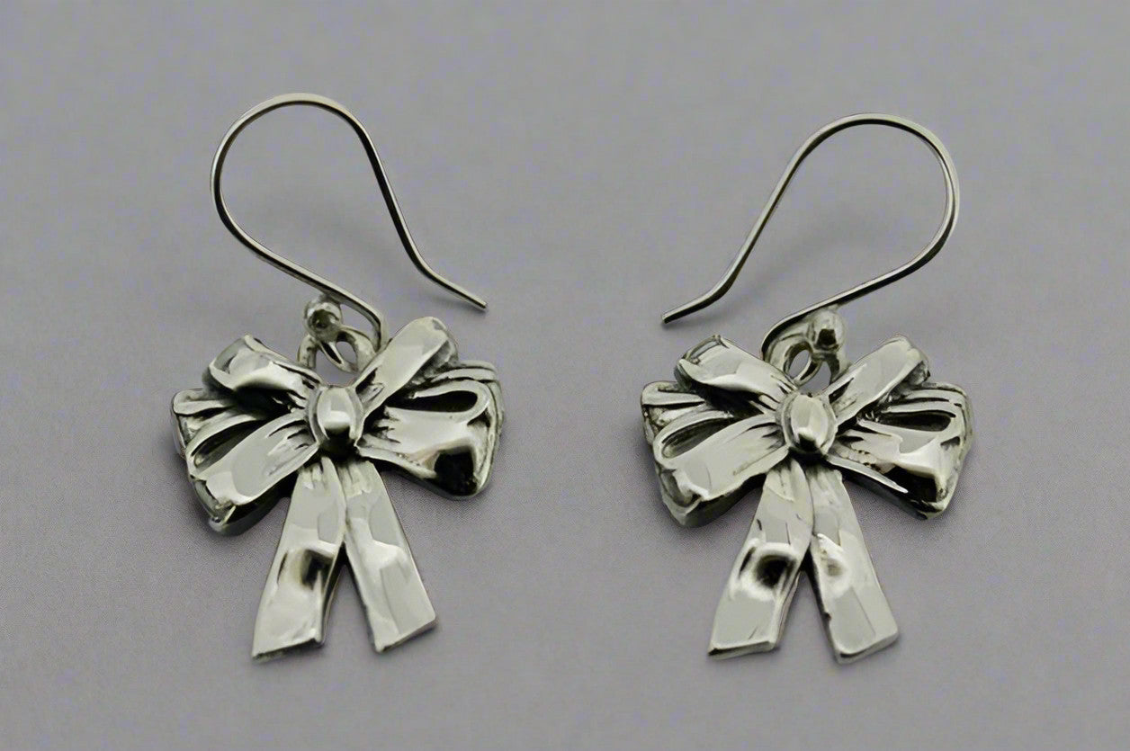 Elegant Sterling Silver Lace Bow Earrings for Women - Perfect for Weddings, Parties & Everyday Wear