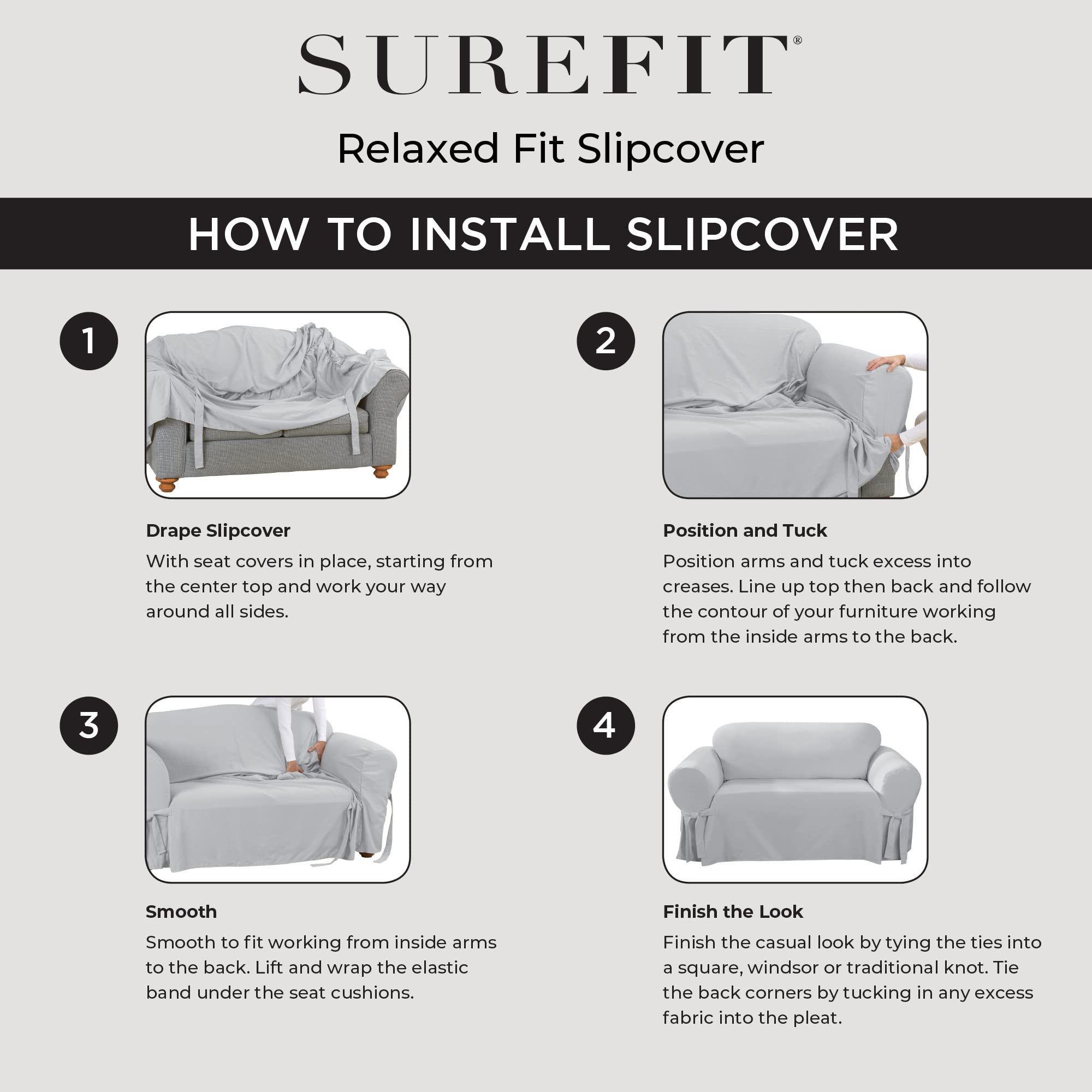 SureFit Authentic Denim One Piece Slipcover | T-Cushion Sofa Cover | Relaxed Woven Fit | 100% Cotton | Machine Washable | Perfect for Living Room, Family Room & Home Decor
